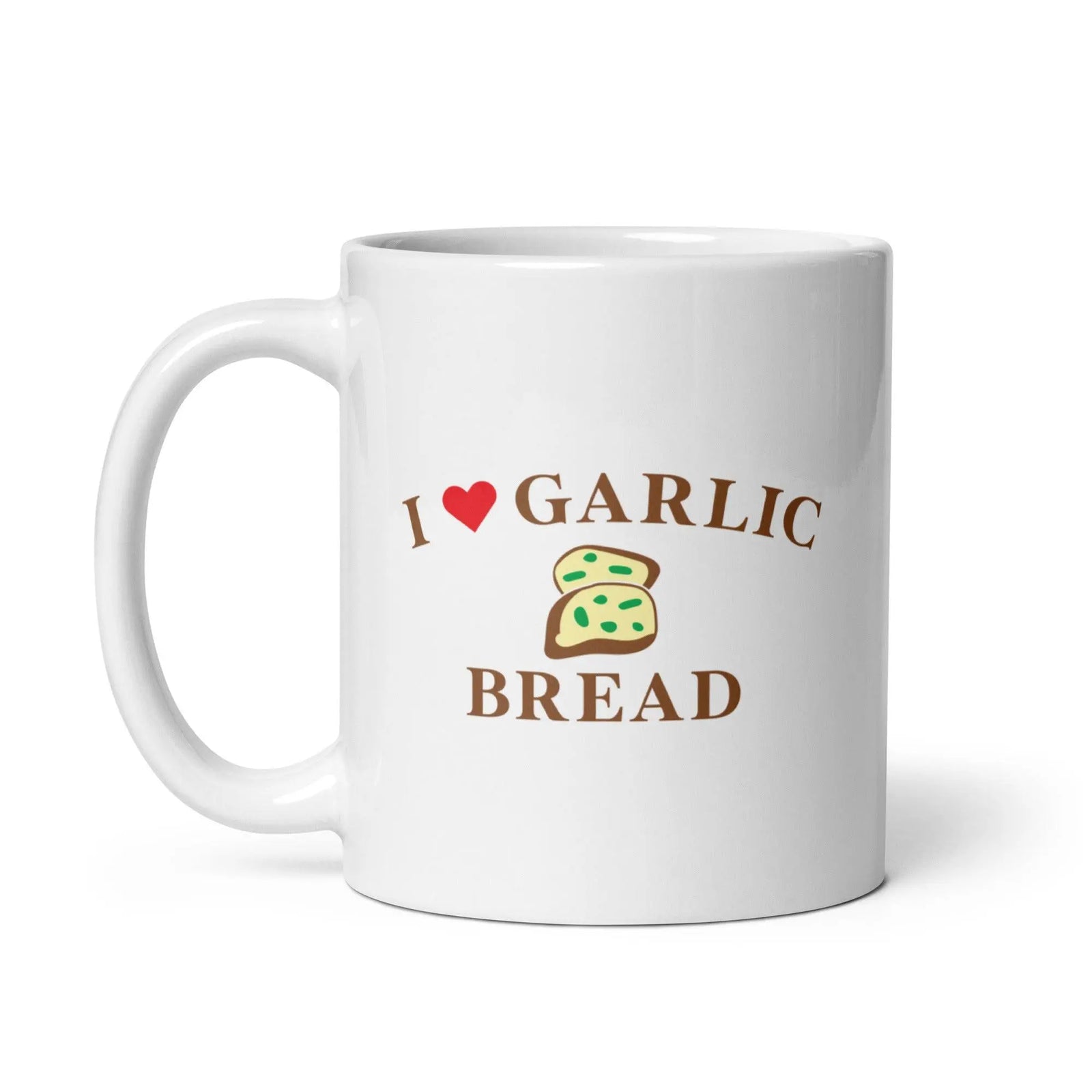 I Love Garlic Bread White glossy mug - Orbital Clothing