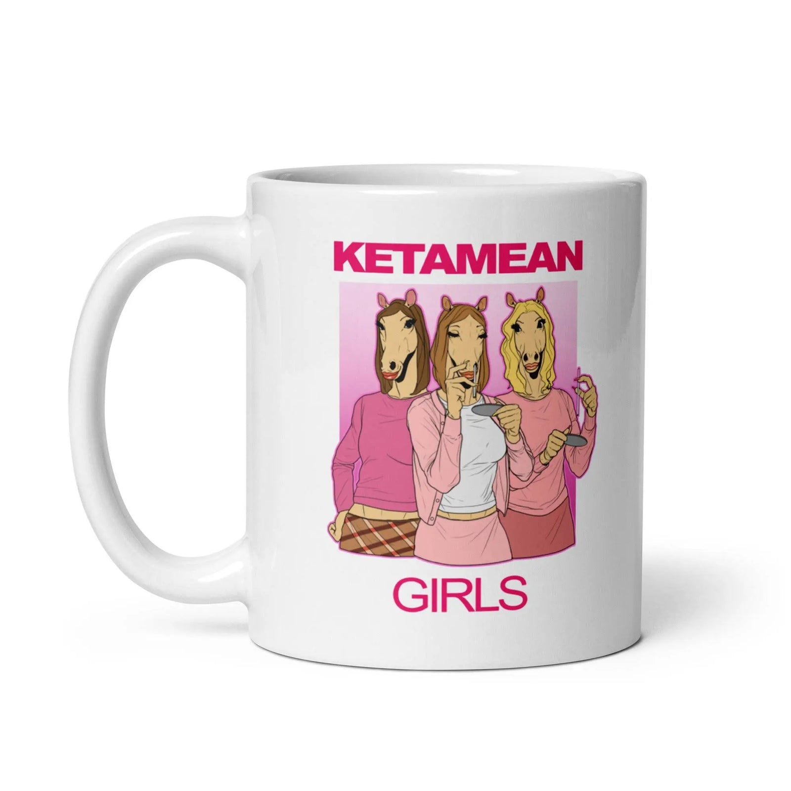 Ketamean Girls White glossy mug - Orbital Clothing