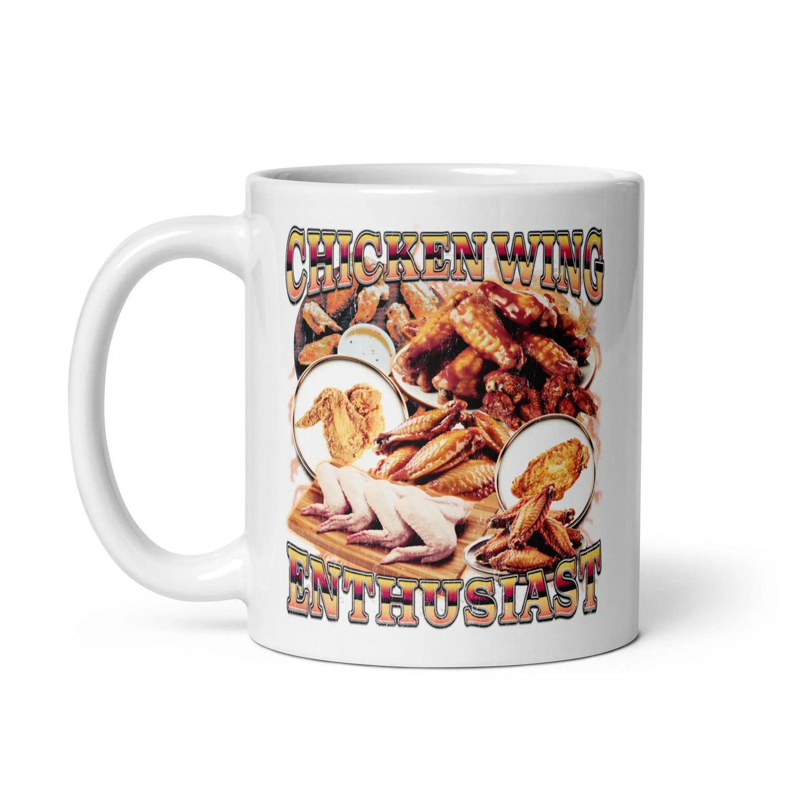 Chicken-Wing-Enthusiast White glossy mug - Orbital Clothing