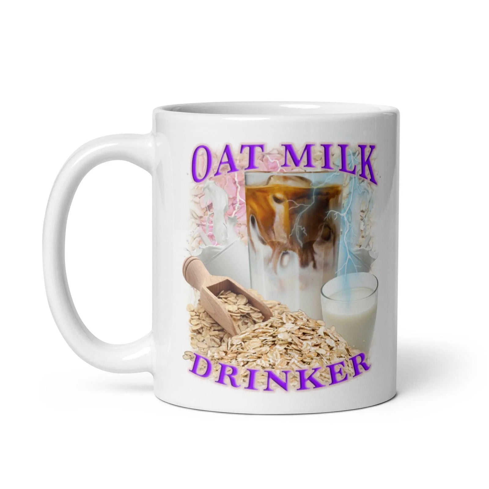 Oat Milk Drinker White glossy mug - Orbital Clothing