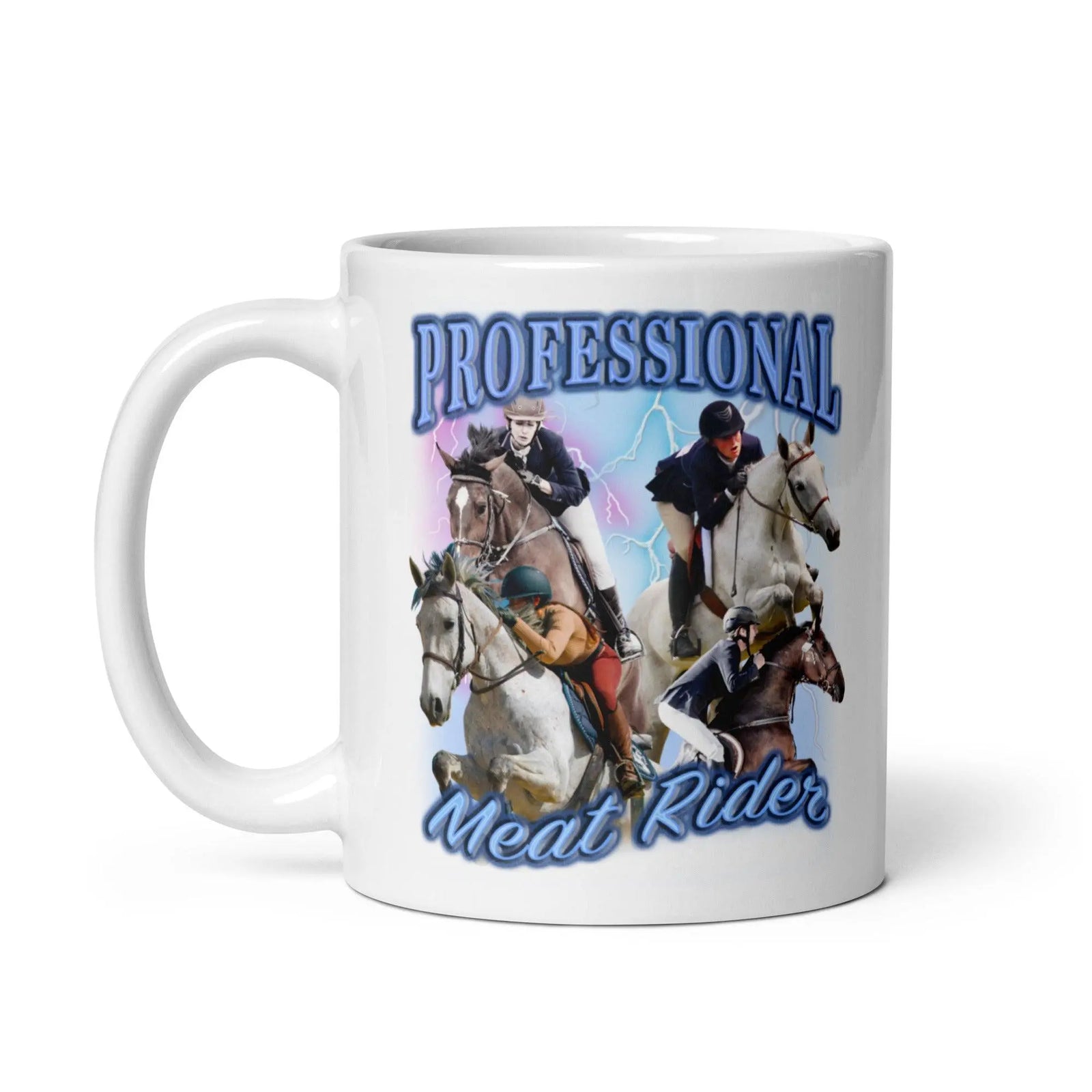 Professional Meat Rider White glossy mug - Orbital Clothing