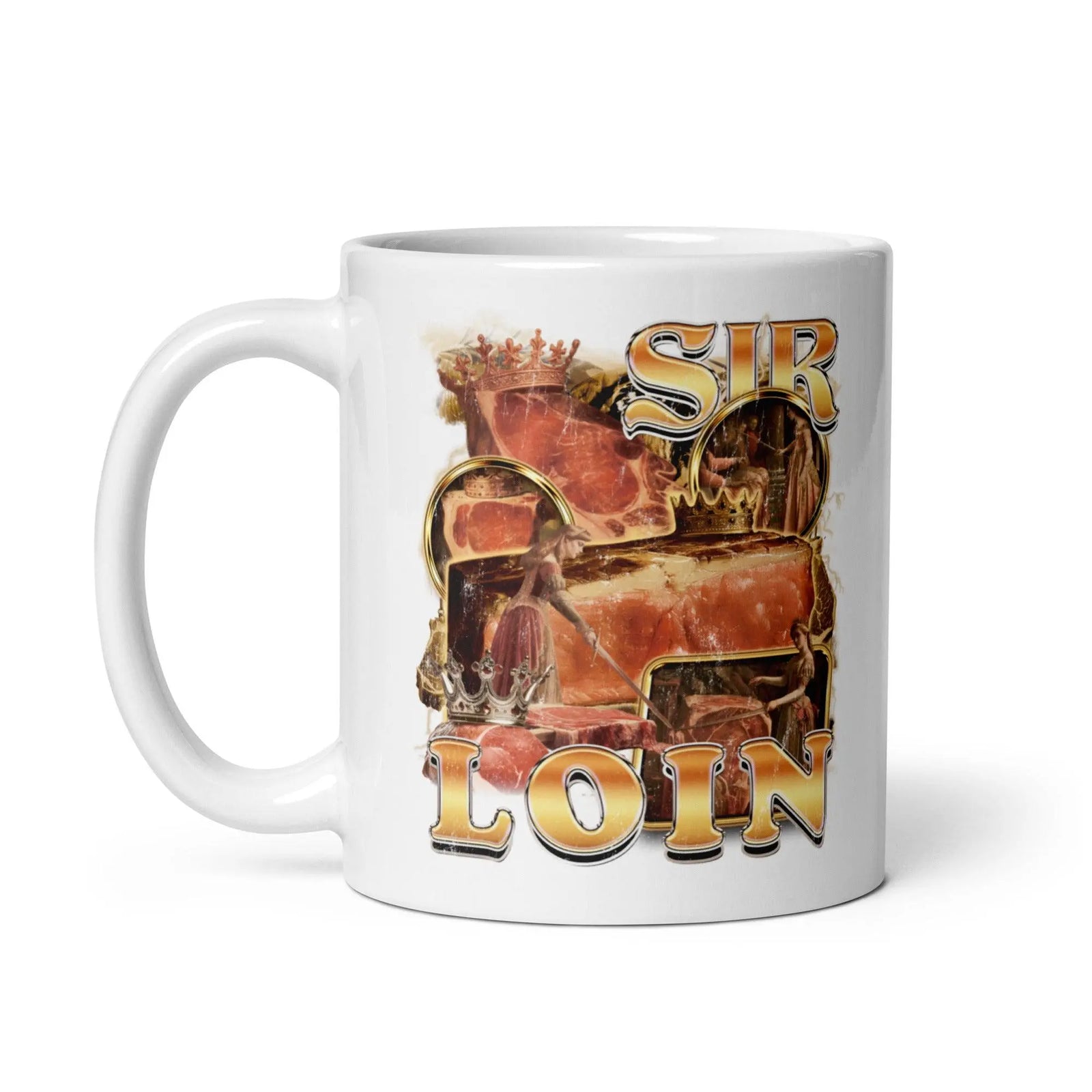 Sir Loin White glossy mug - Orbital Clothing