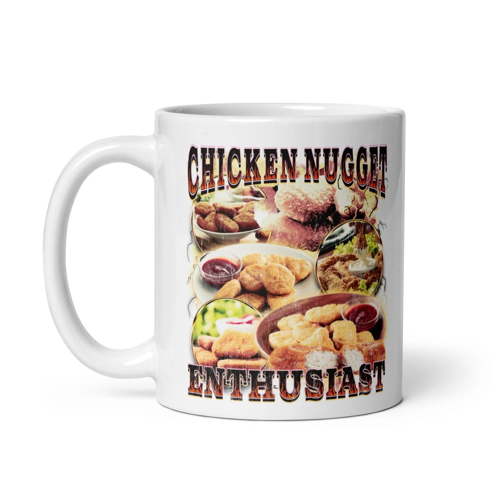 Chicken Nugget Enthusiast White glossy mug - Orbital Clothing