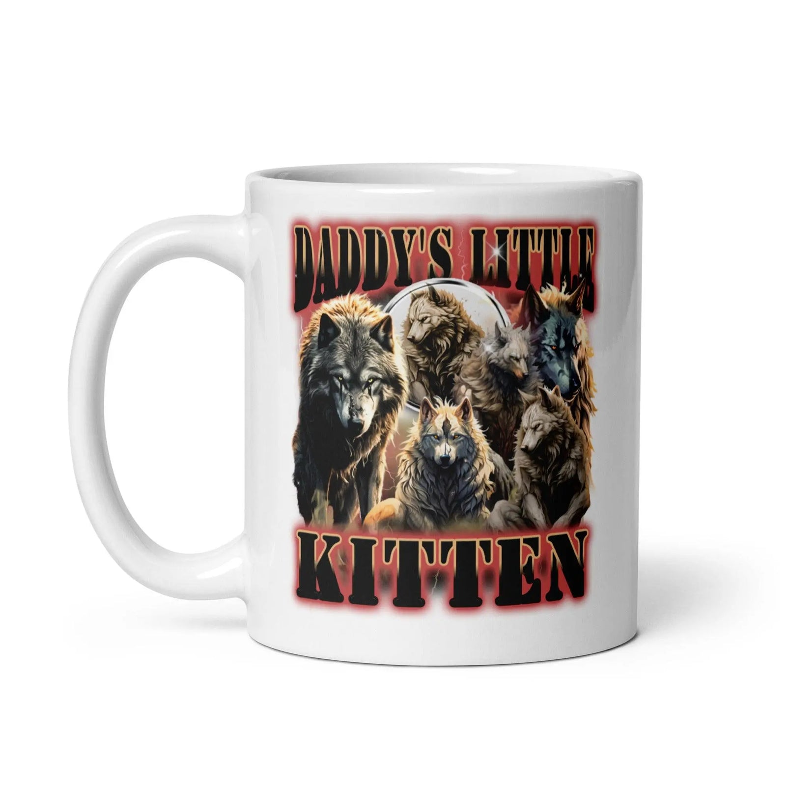 Daddy's Little Kitten White glossy mug - Orbital Clothing