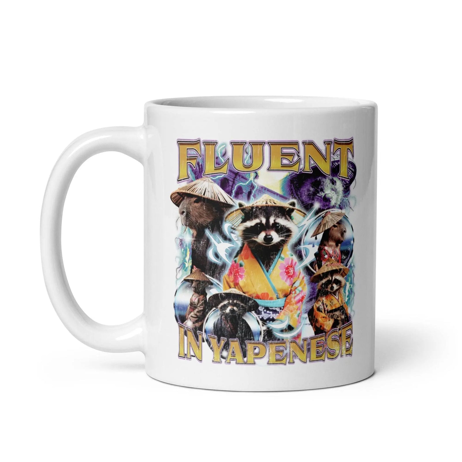 Fluent in Yapenese White glossy mug - Orbital Clothing