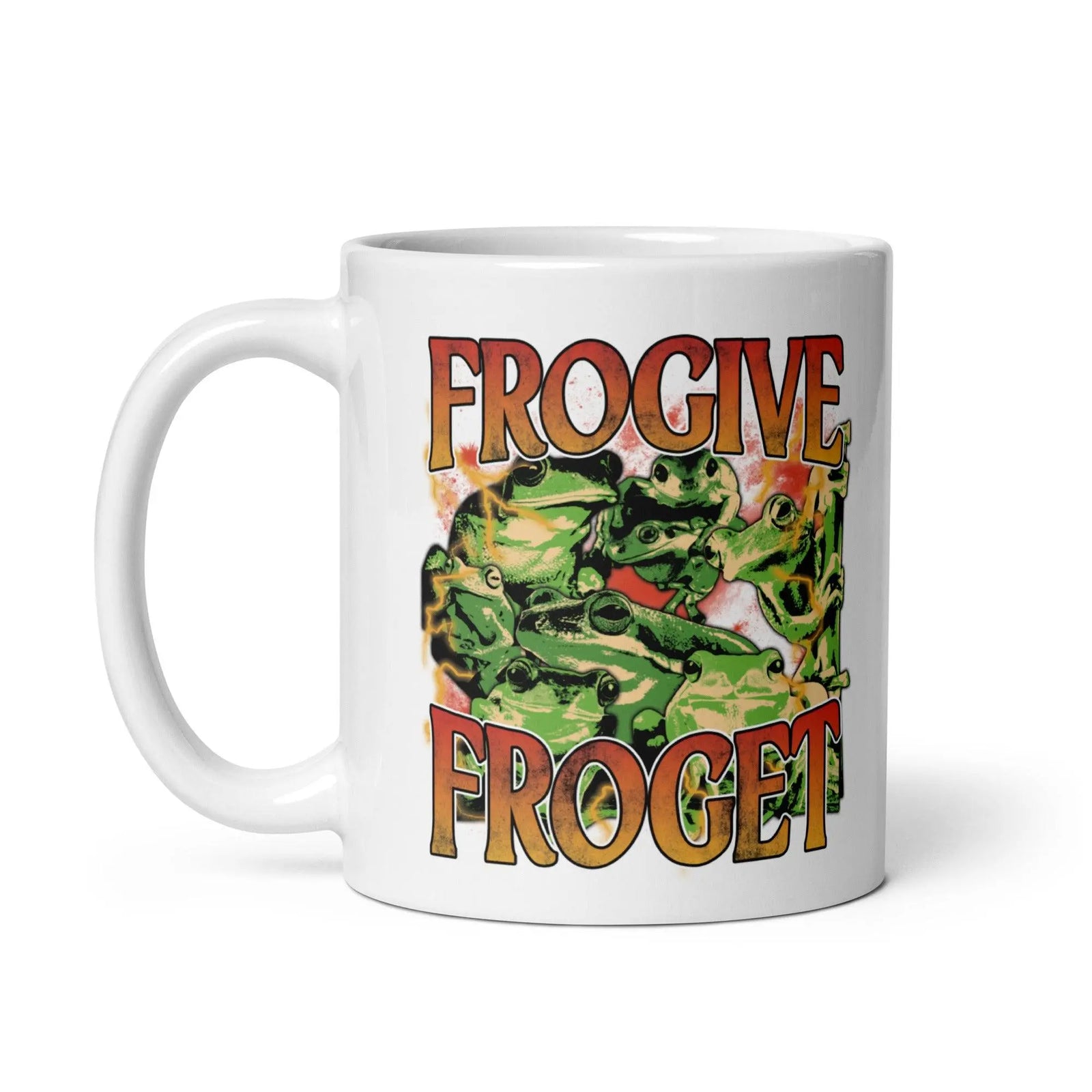Frogive Forget White glossy mug - Orbital Clothing