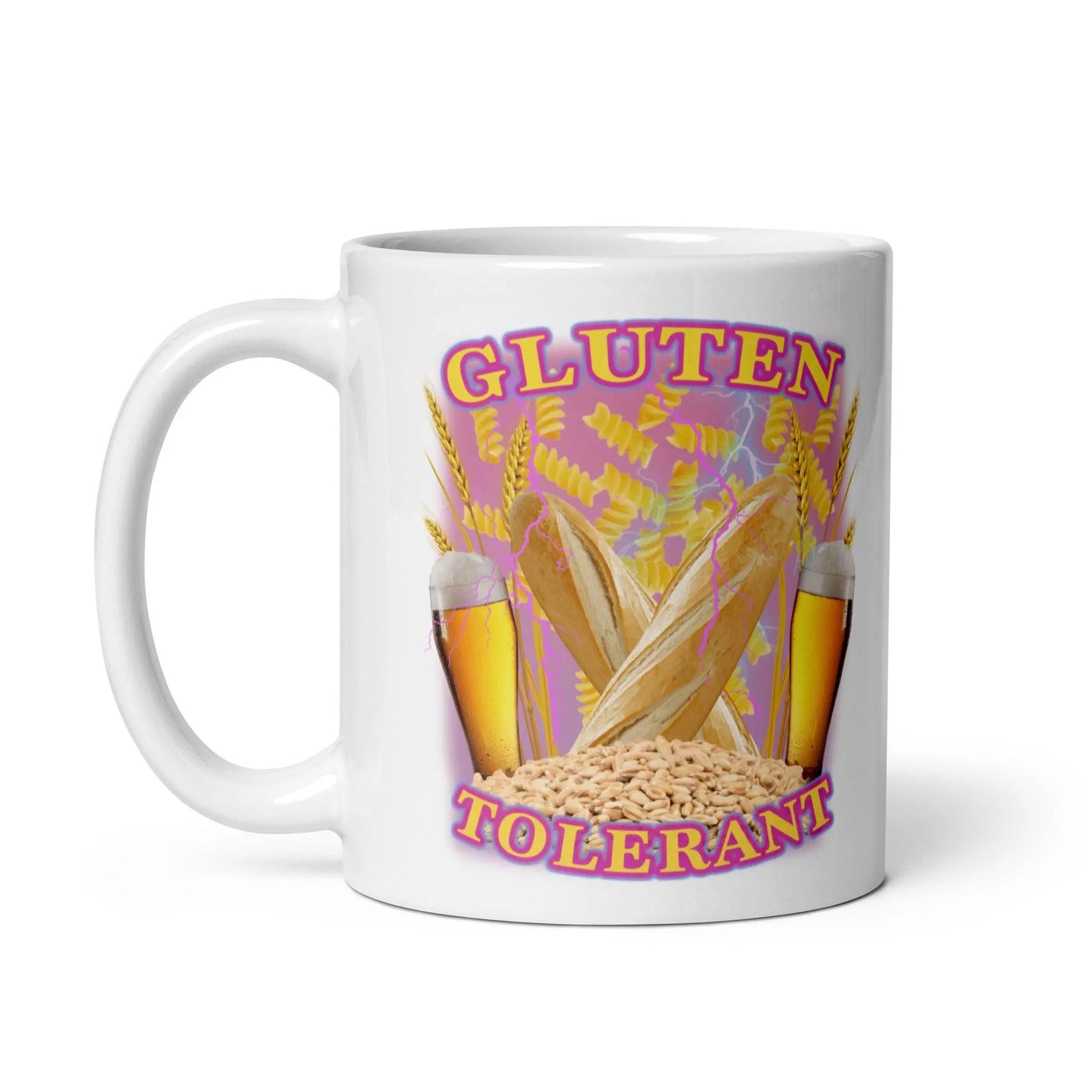Gluten Tolerant White glossy mug - Orbital Clothing
