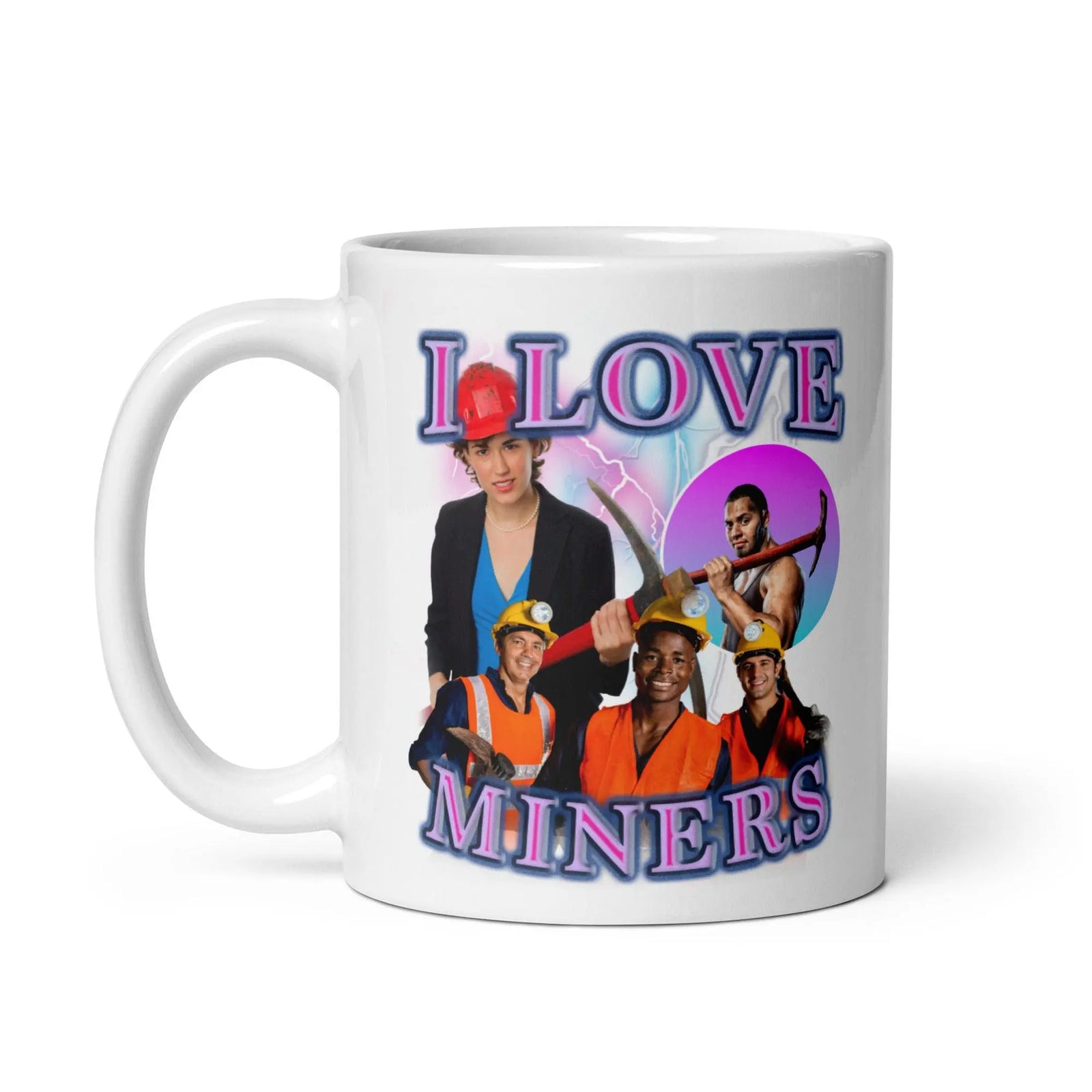 I Love Miners White glossy mug - Orbital Clothing