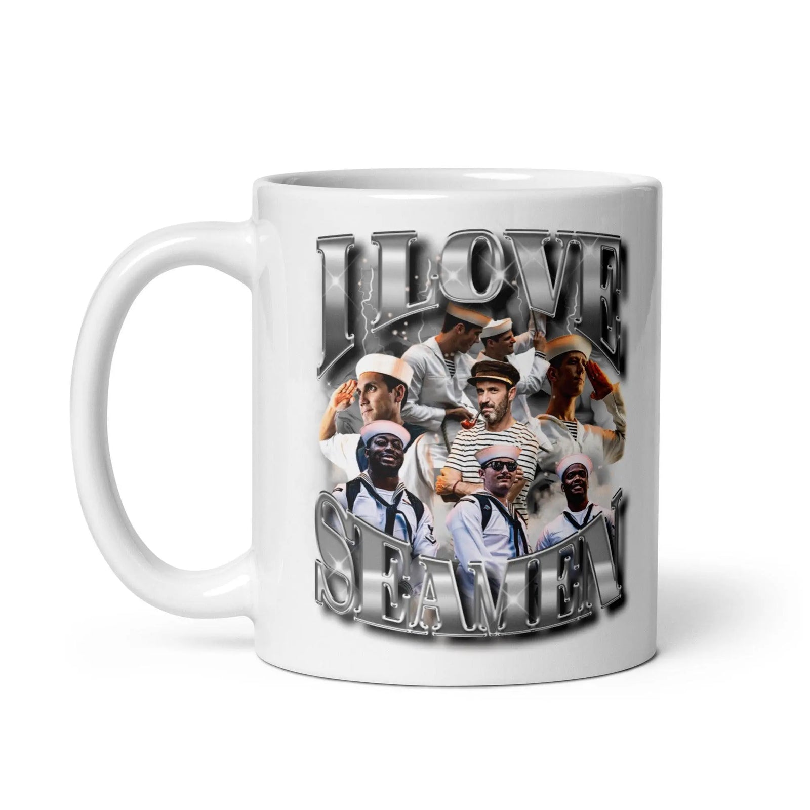 I Love Seamen White glossy mug - Orbital Clothing
