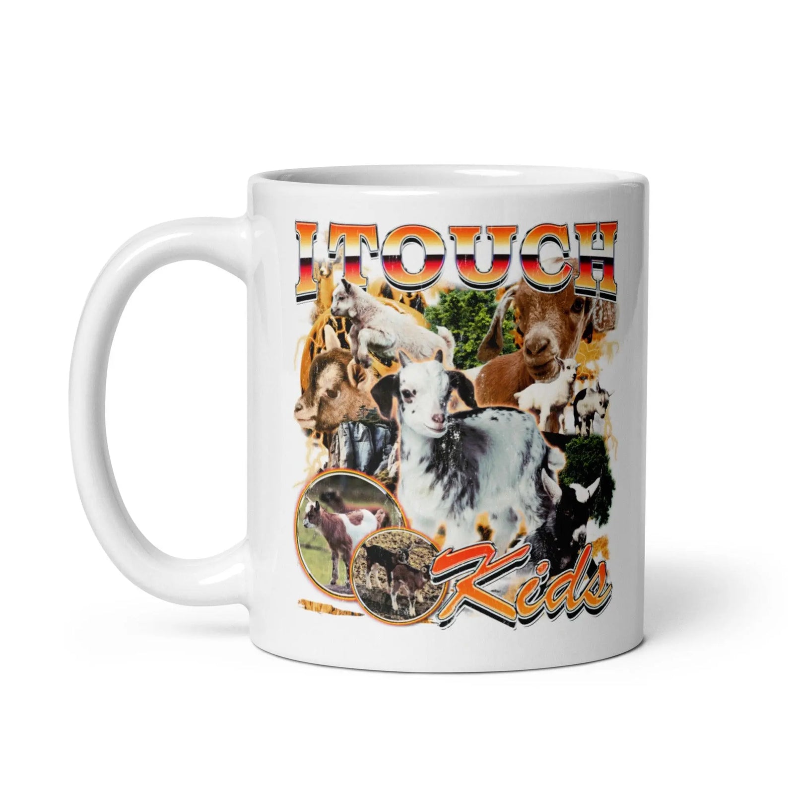 I Touch Kids White glossy mug - Orbital Clothing