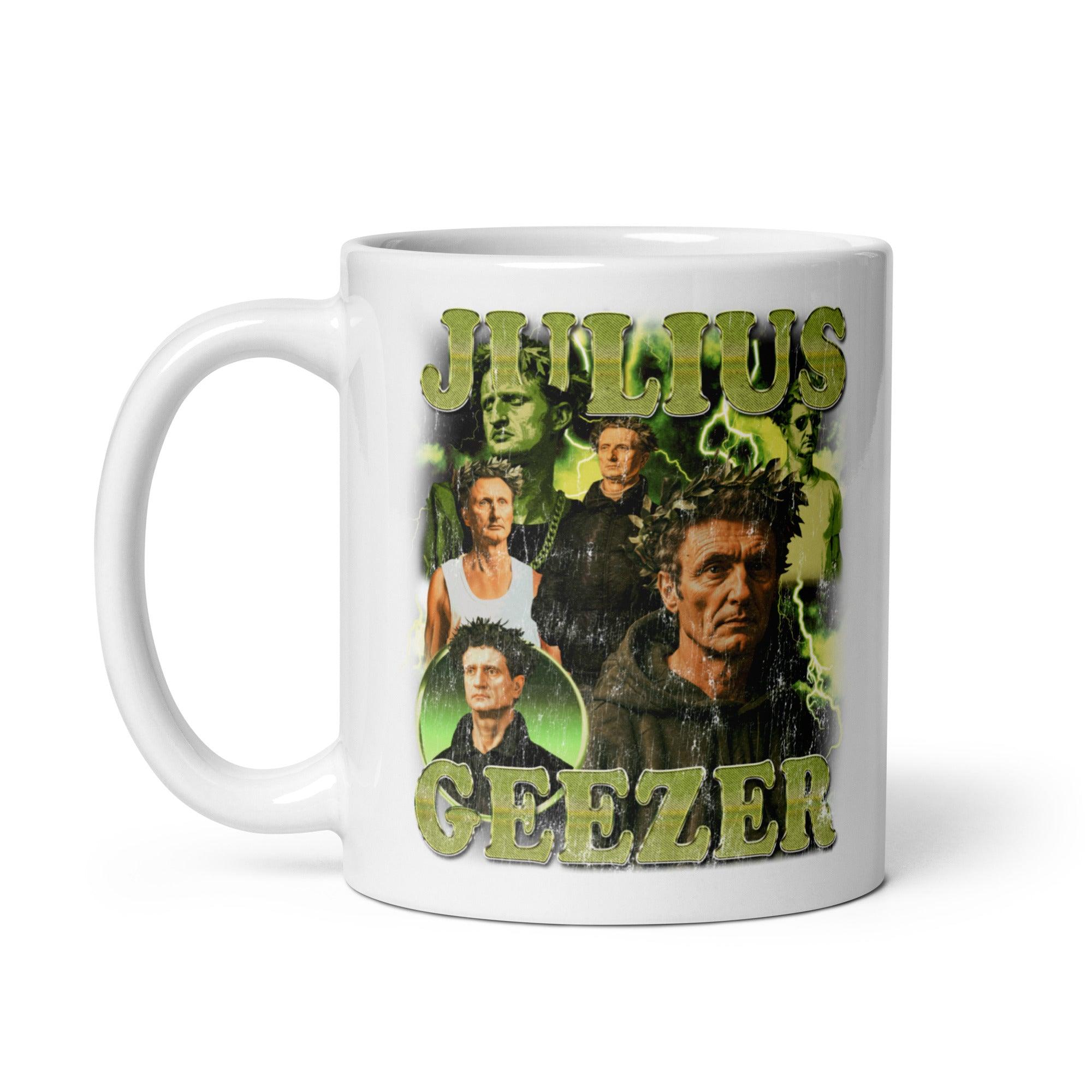Julius Geezer White glossy mug - Orbital Clothing