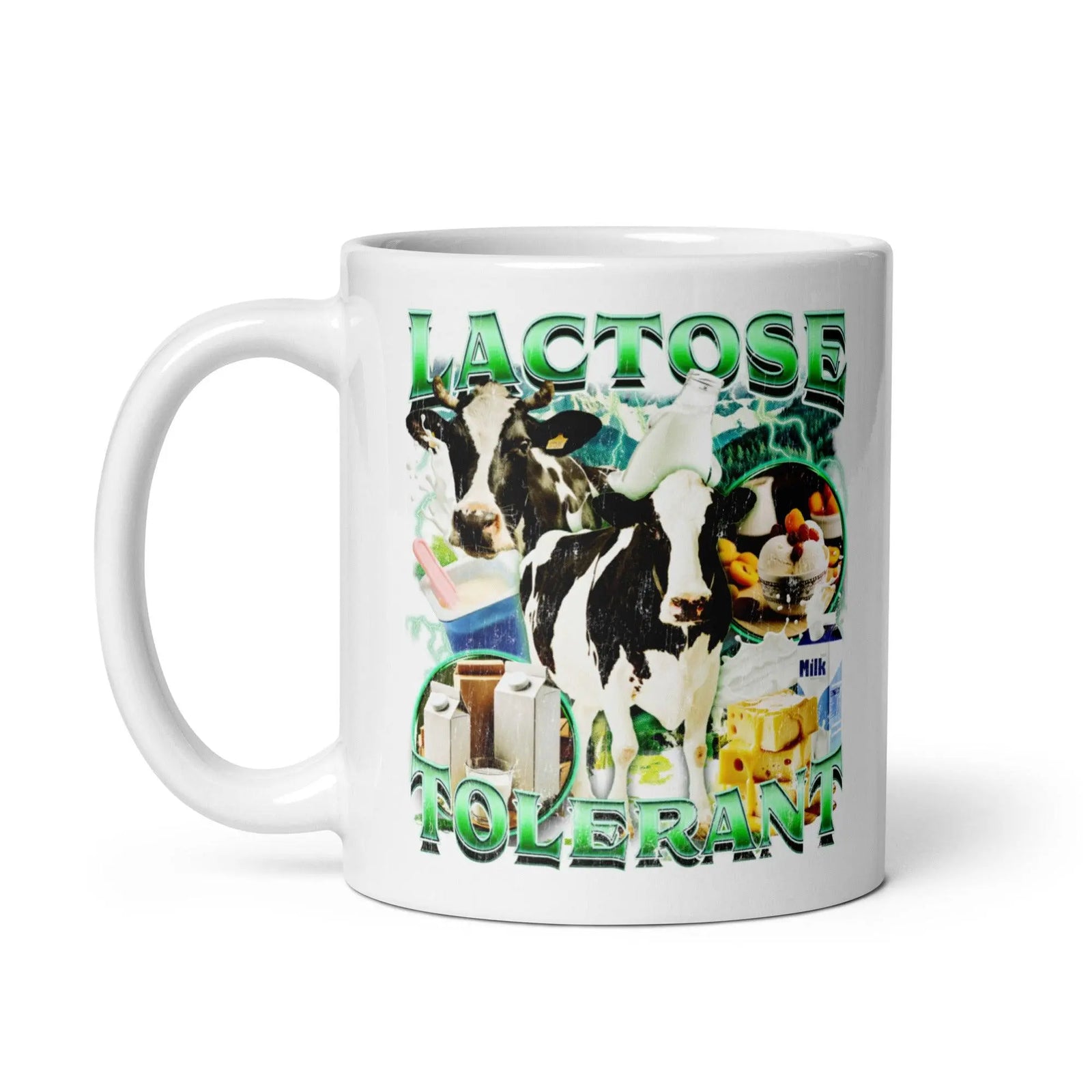 Lactose Tolerant White glossy mug - Orbital Clothing