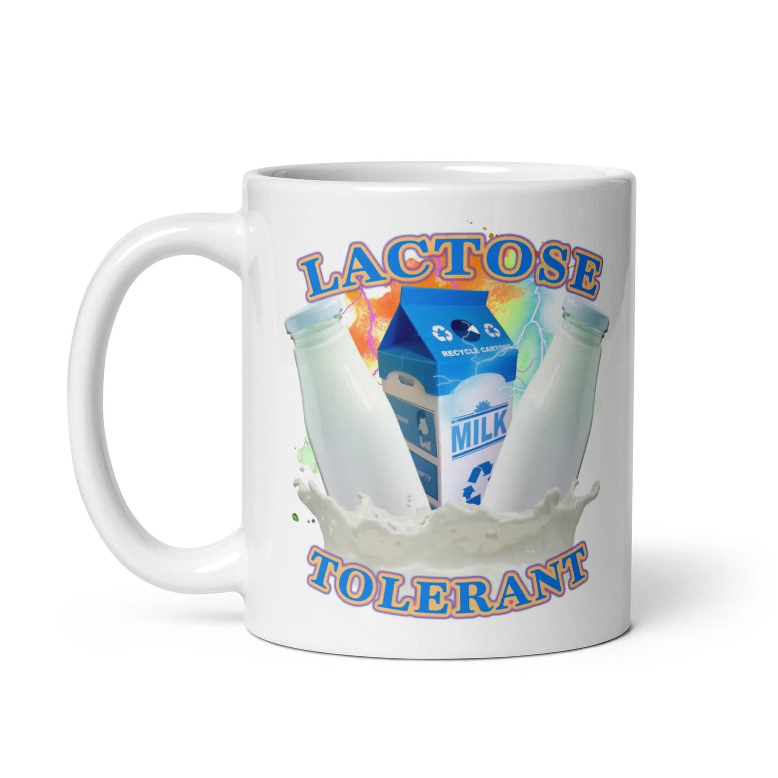 Lactose Tolerant White glossy mug - Orbital Clothing