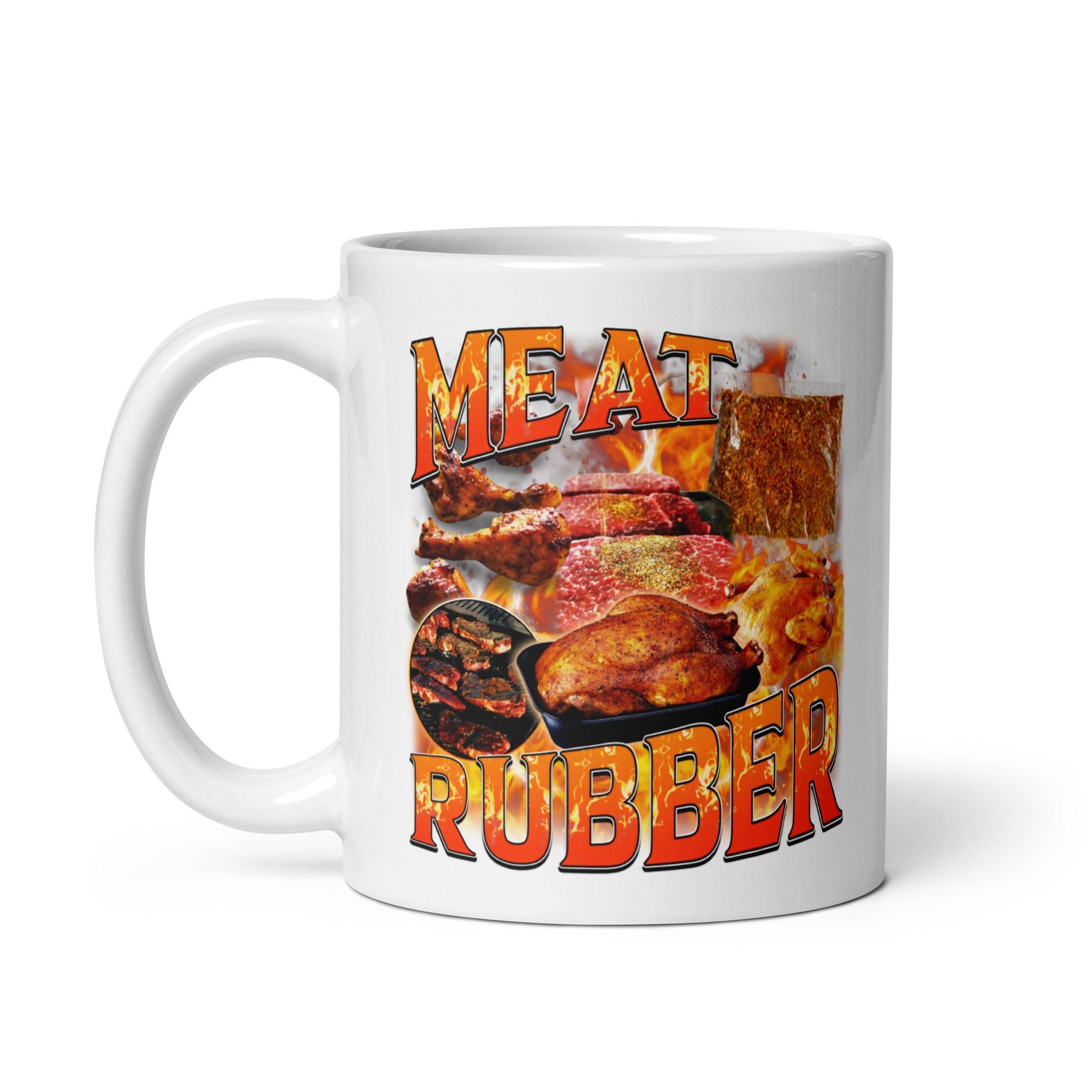 Meat Rubber White glossy mug - Orbital Clothing