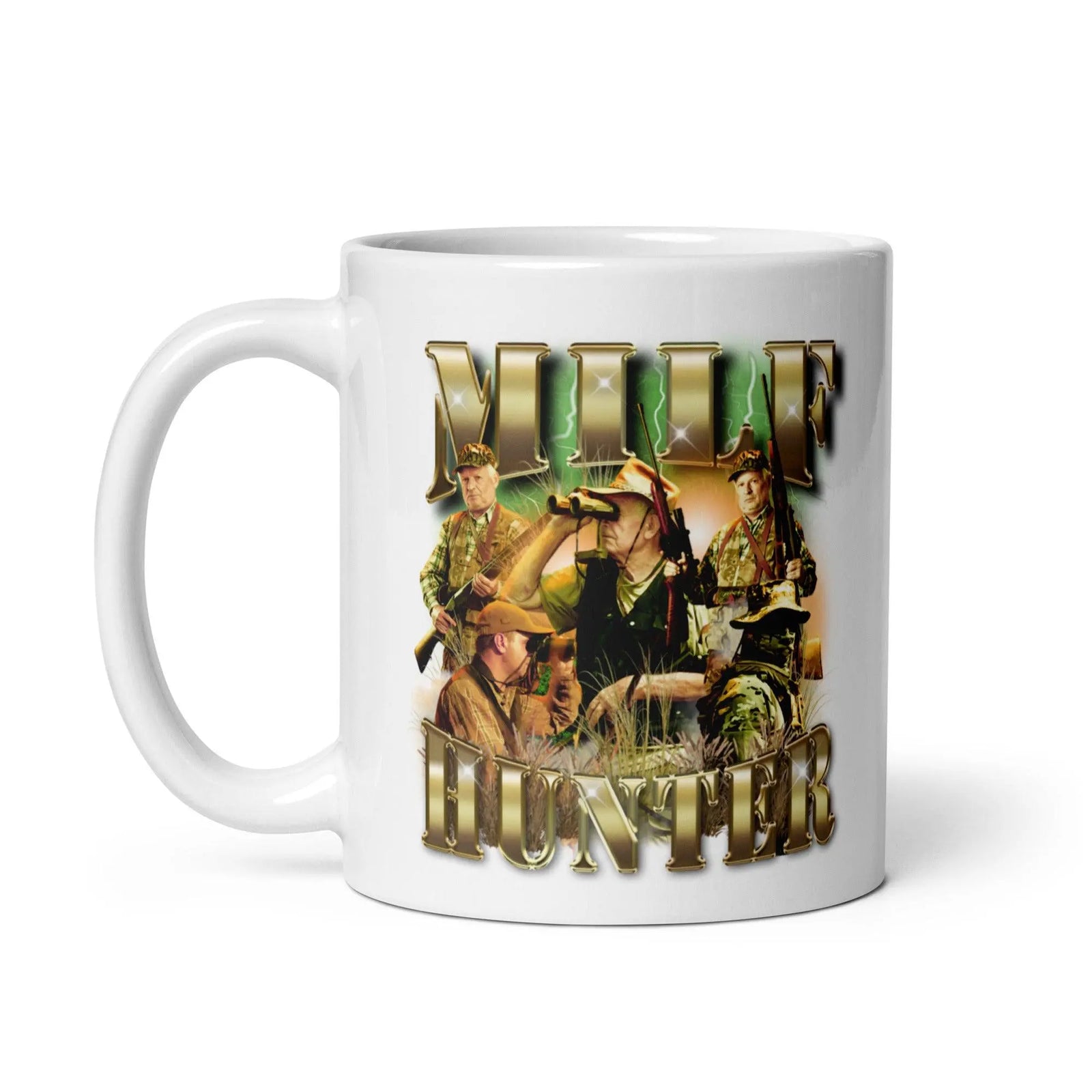 Milf Hunter White glossy mug - Orbital Clothing