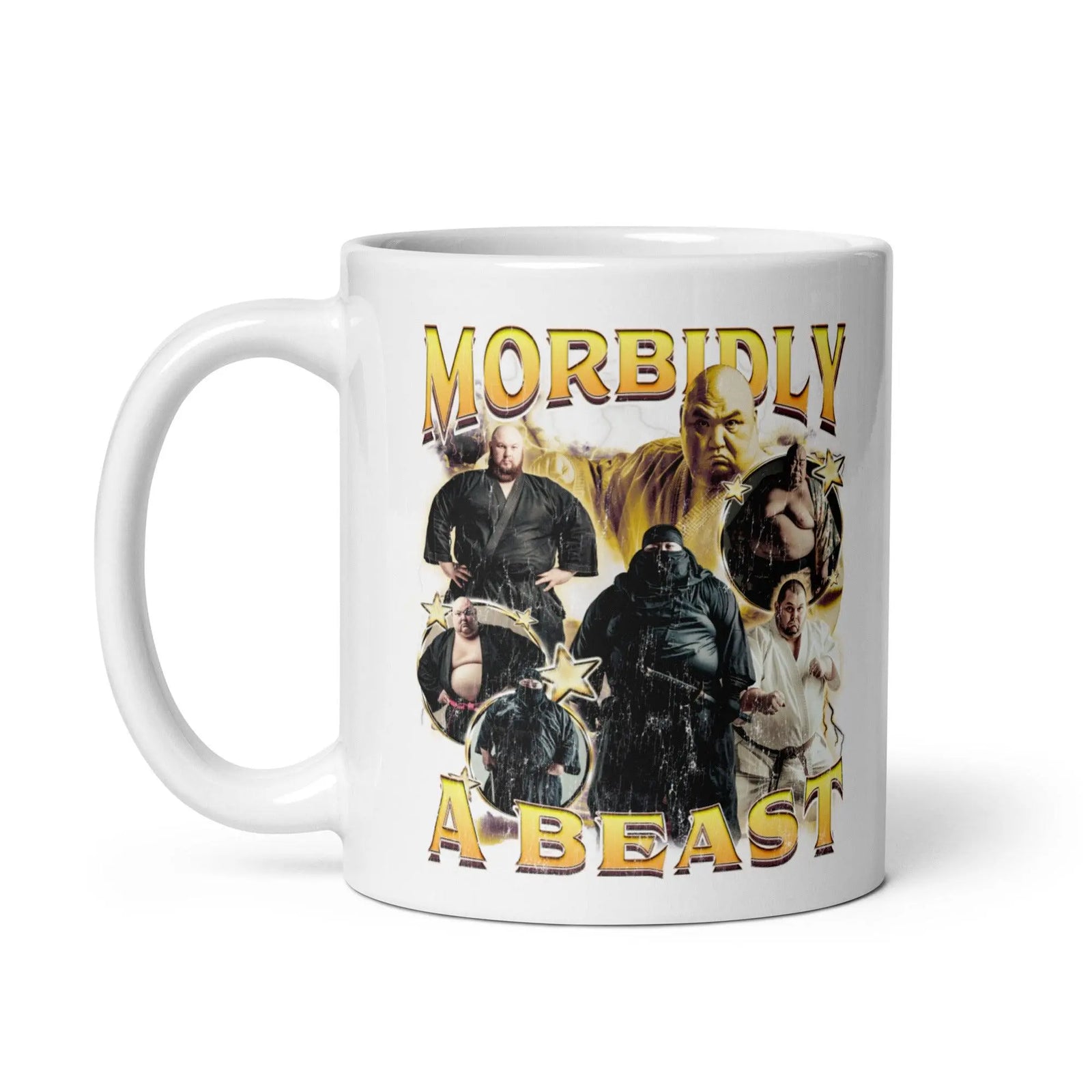 Morbidly a Beast White glossy mug - Orbital Clothing