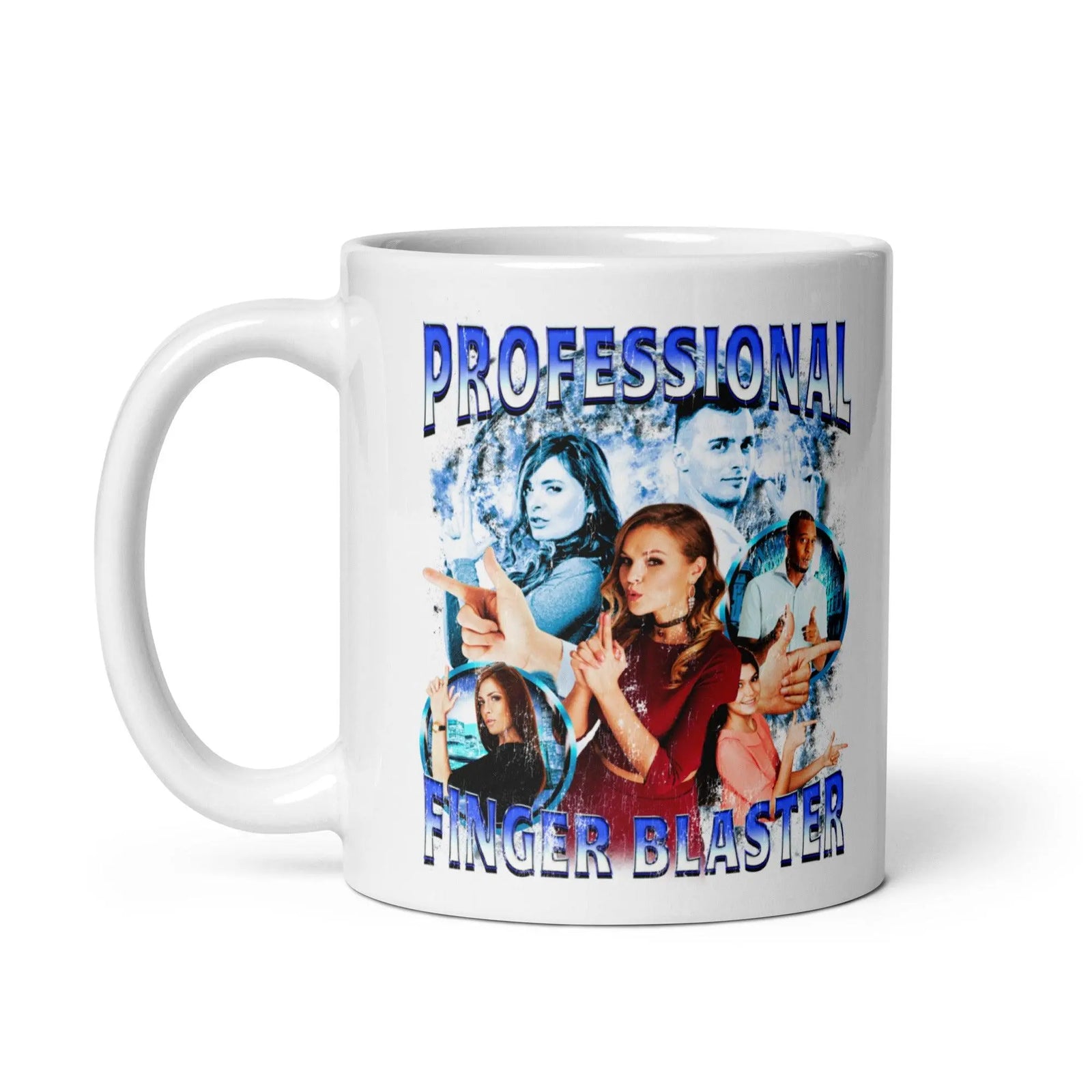 Professional Finger Blaster White glossy mug - Orbital Clothing