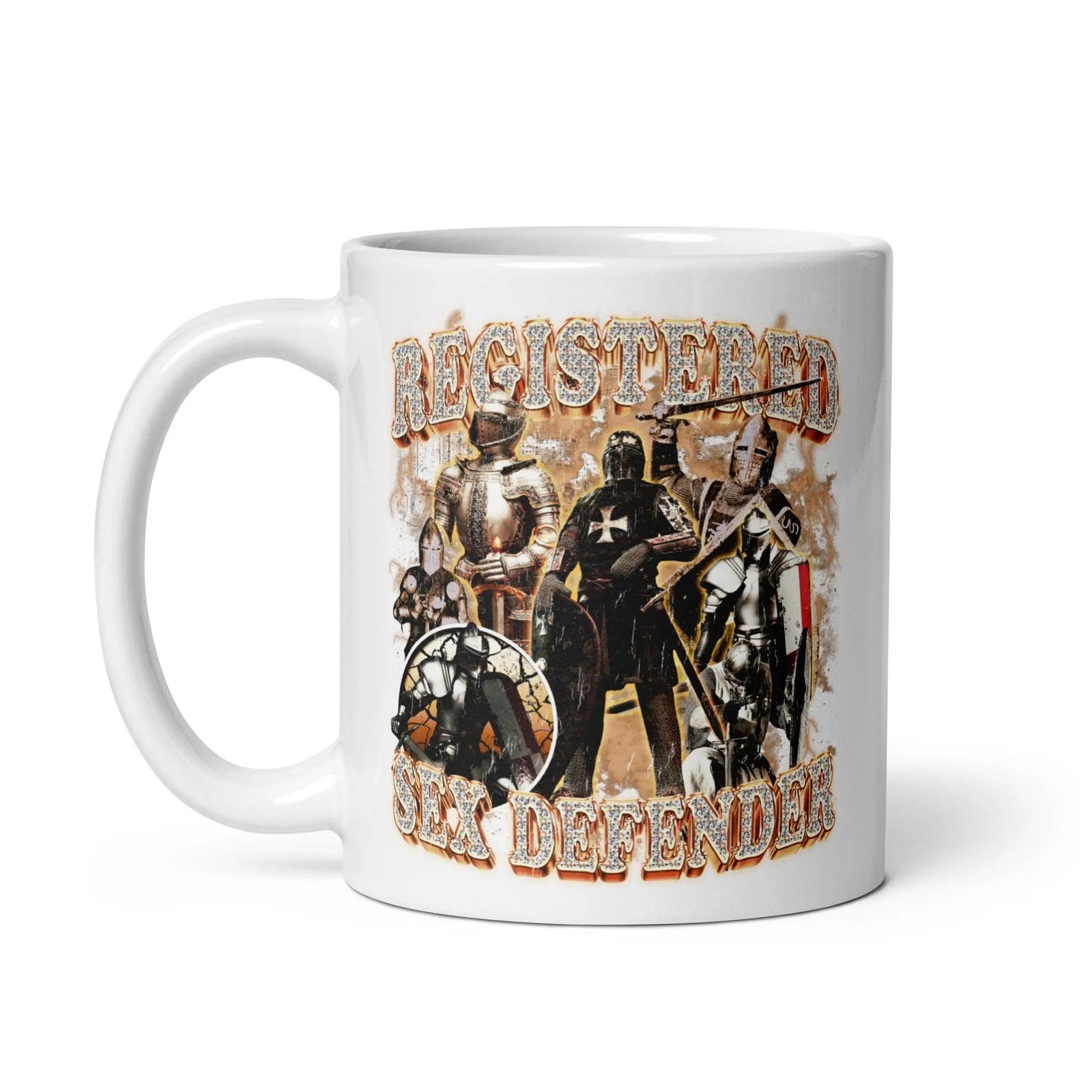 Registered Sex Defender White glossy mug - Orbital Clothing