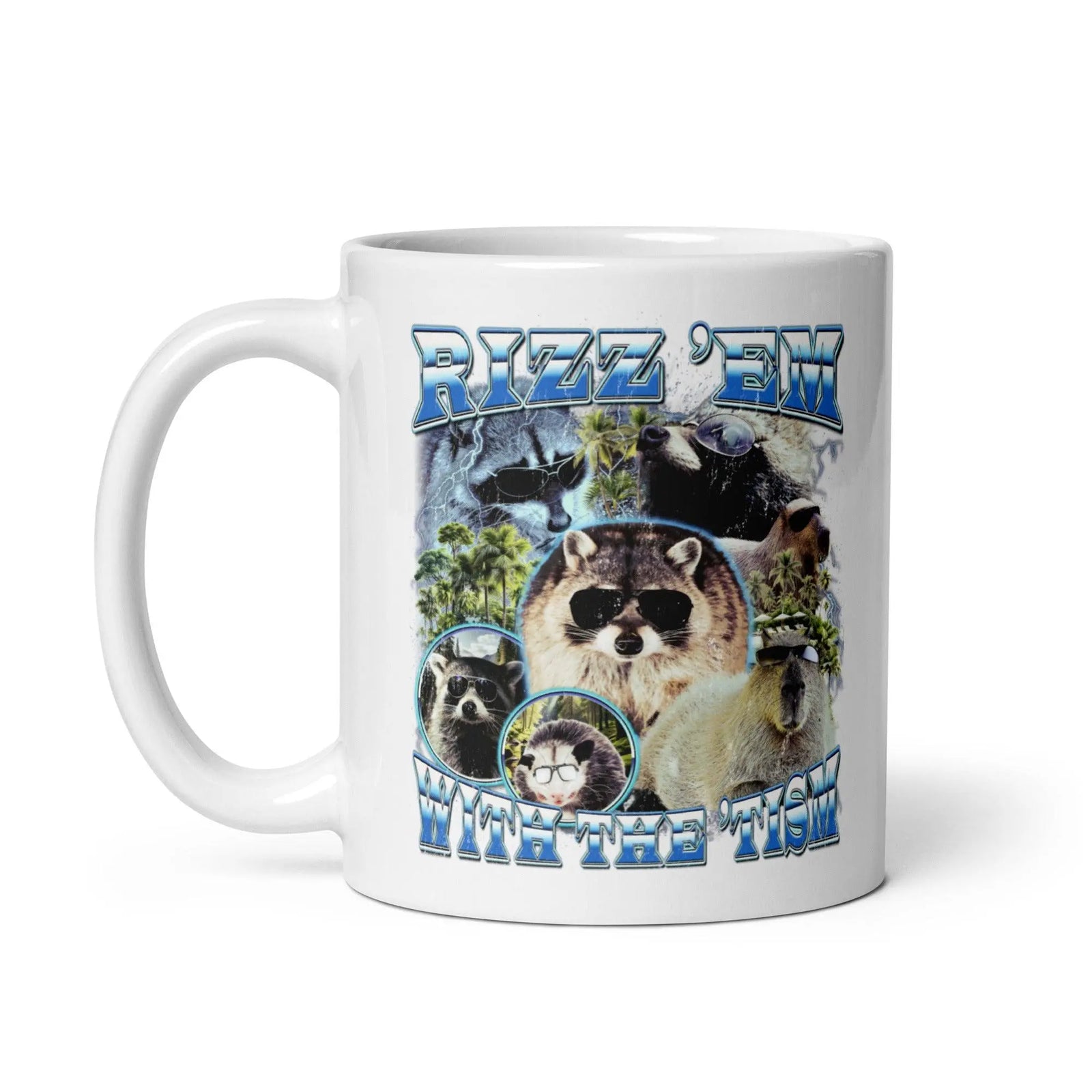 Rizz 'em with the 'tism White glossy mug - Orbital Clothing