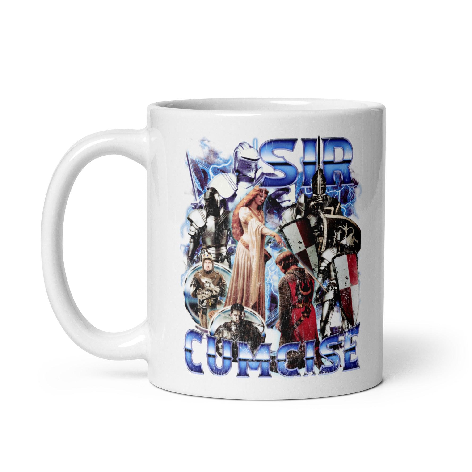 Sir Cumcise White glossy mug - Orbital Clothing