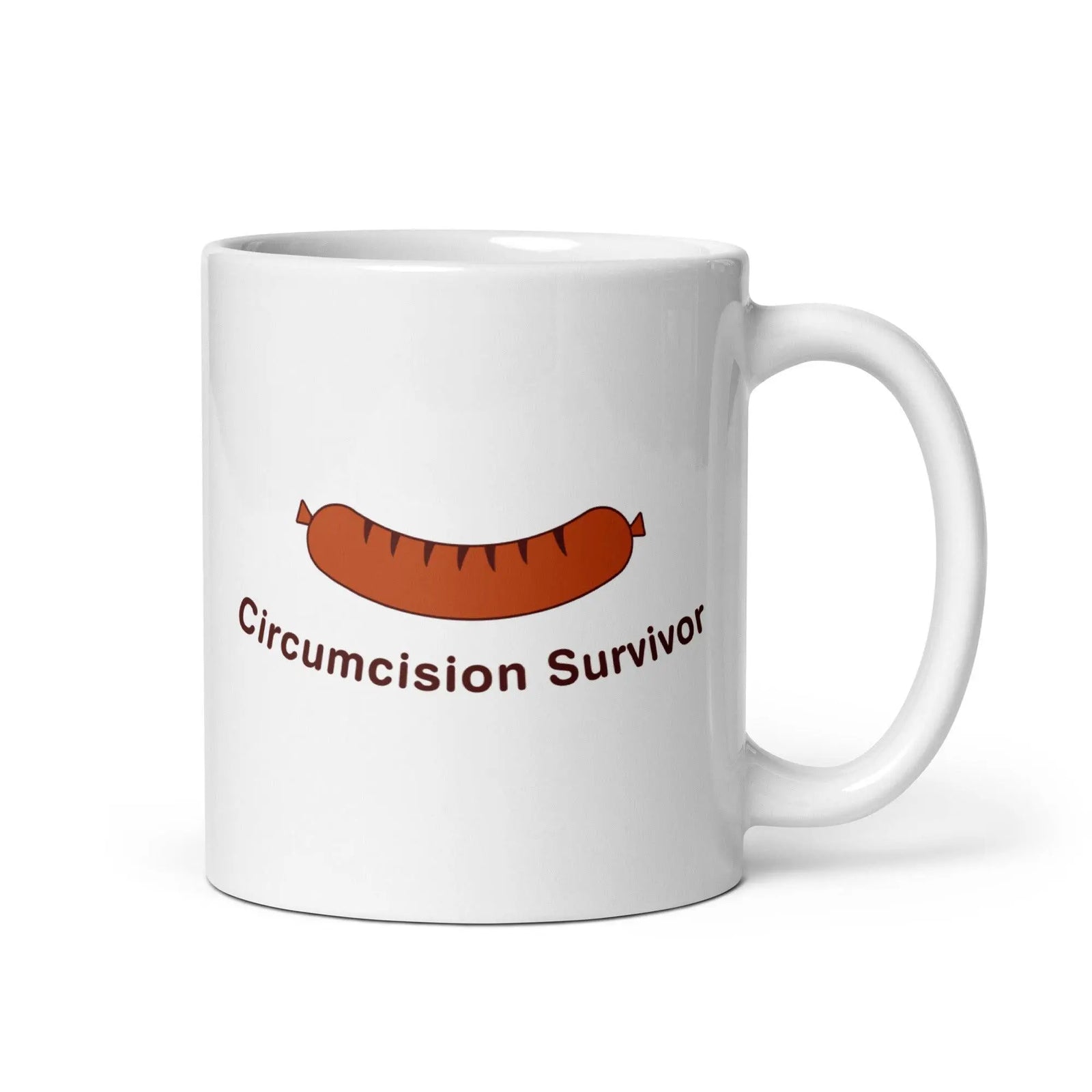 Circumcision Survivor White glossy mug - Orbital Clothing