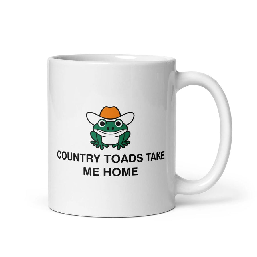 Country Toads Take Me Home White glossy mug - Orbital Clothing