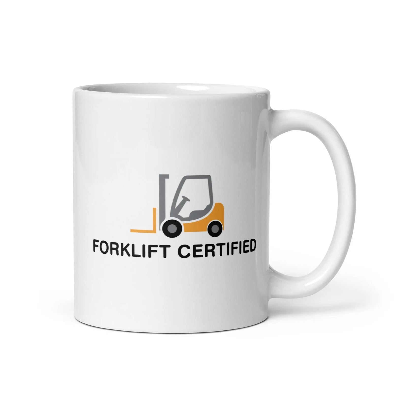Forklift Certified White glossy mug - Orbital Clothing
