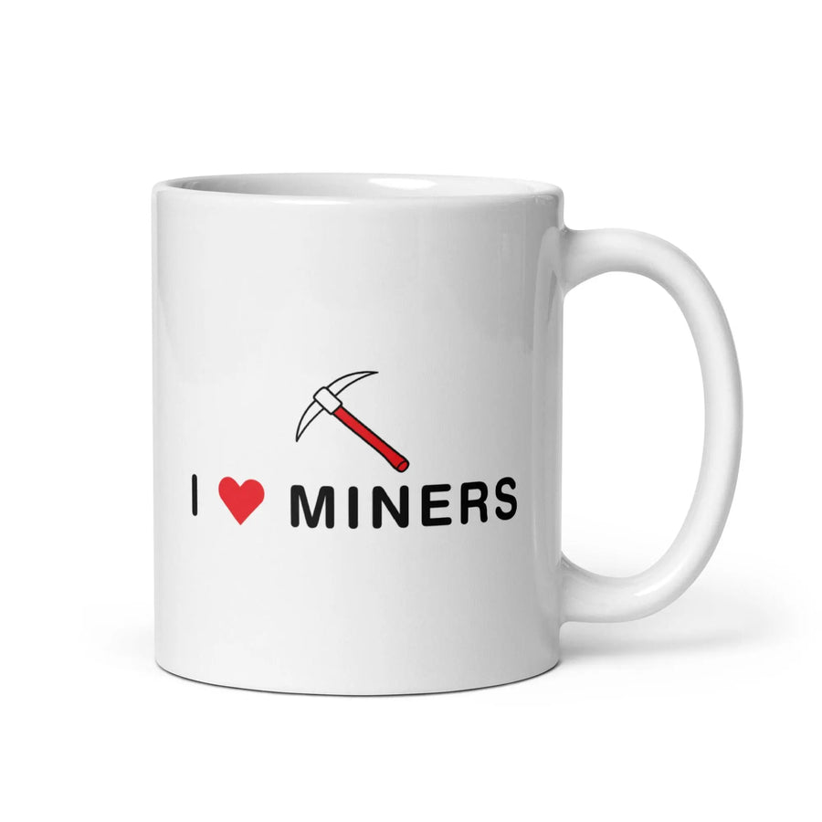 I love Miners White glossy mug - Orbital Clothing