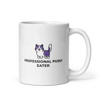 Professionele Pussy Eater Witte glanzende mok - 11 ons
