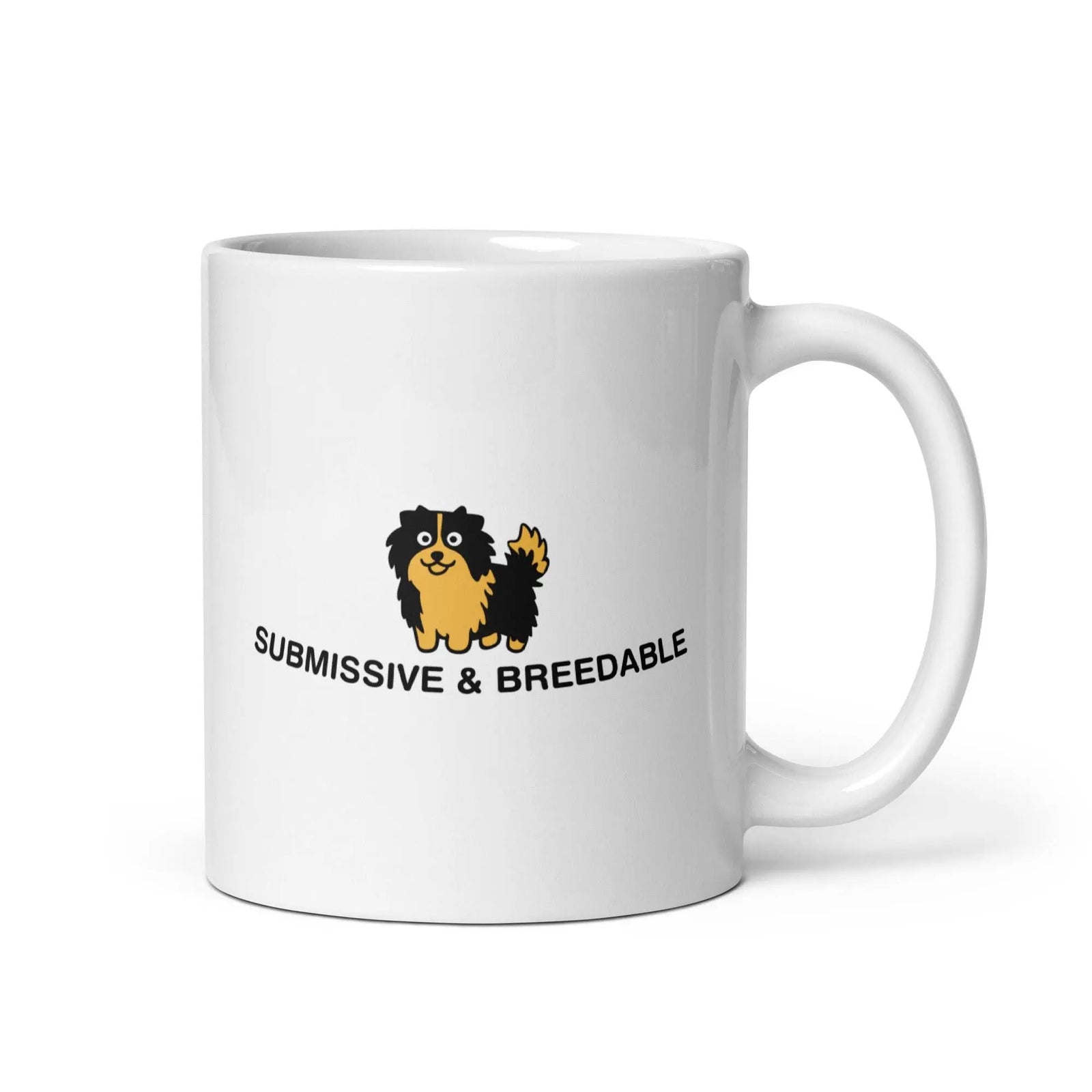Submissive and Breedable White glossy mug - Orbital Clothing
