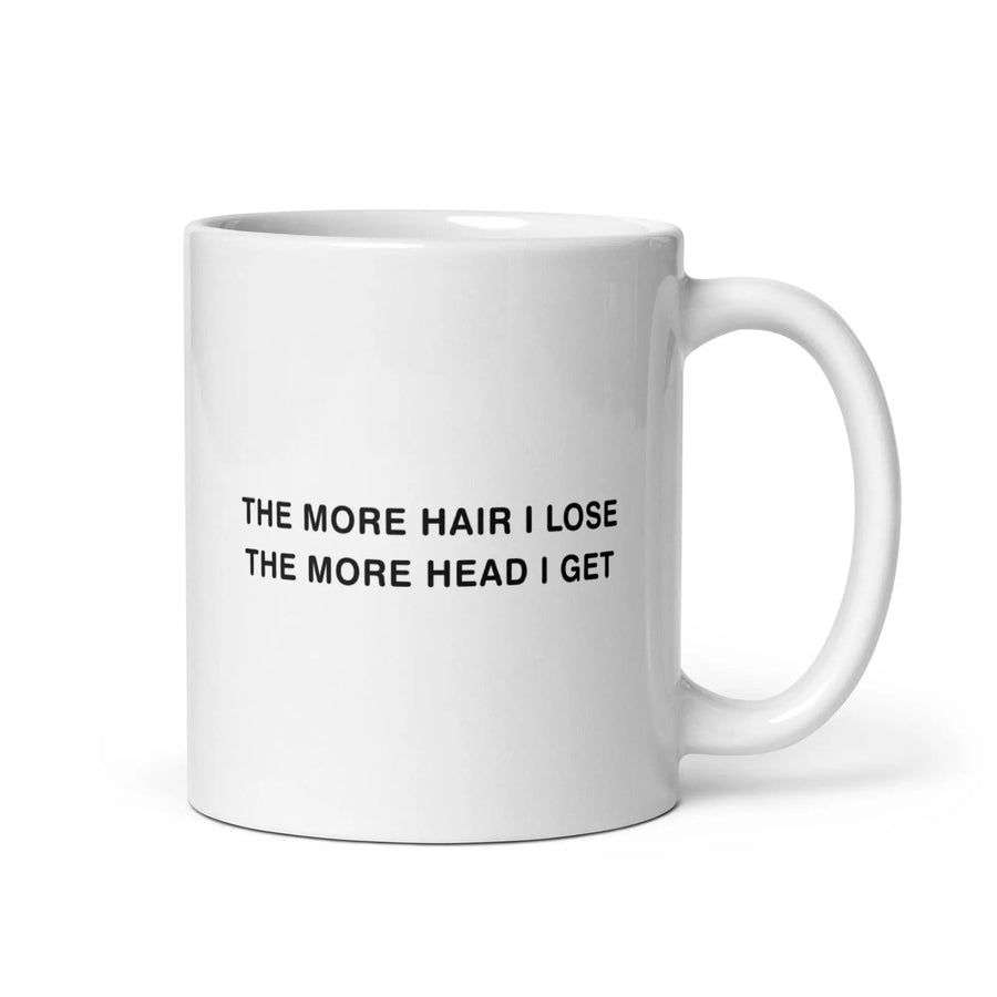 The More Hair I Lose The More Head I Get White glossy mug - Orbital Clothing