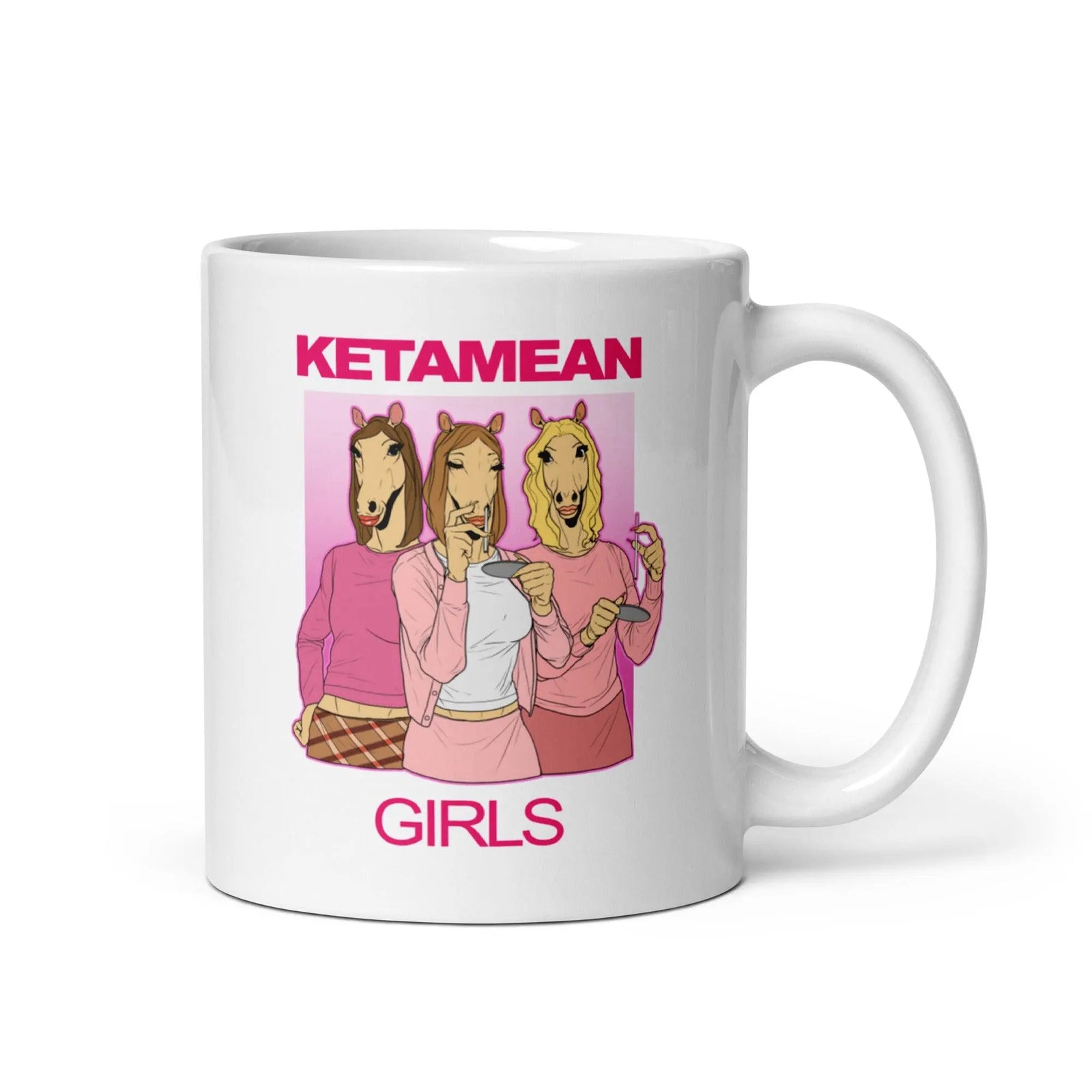 Ketamean Girls White glossy mug - Orbital Clothing
