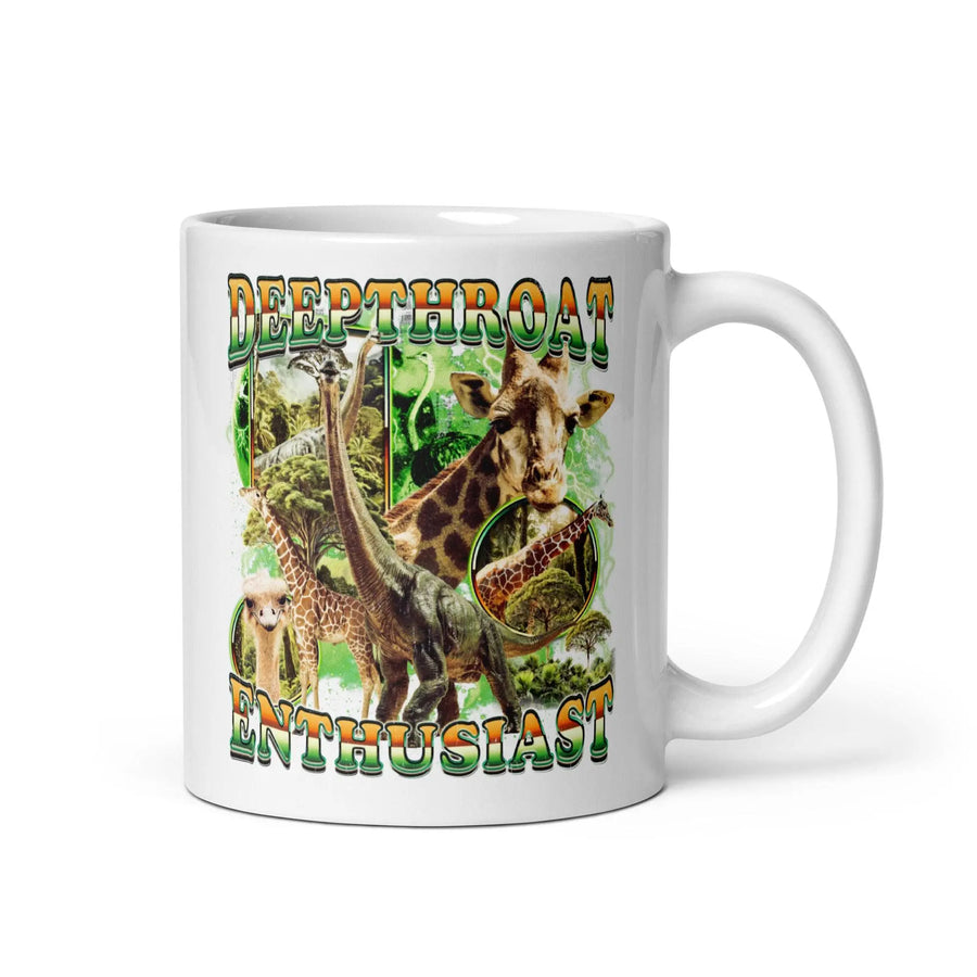 Deepthroat Enthusiast White glossy mug - Orbital Clothing