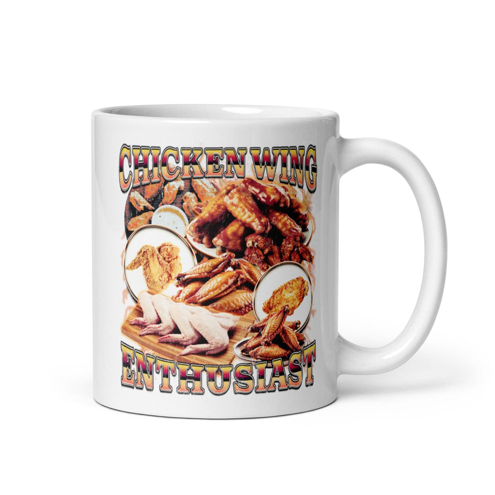 Chicken-Wing-Enthusiast White glossy mug - Orbital Clothing