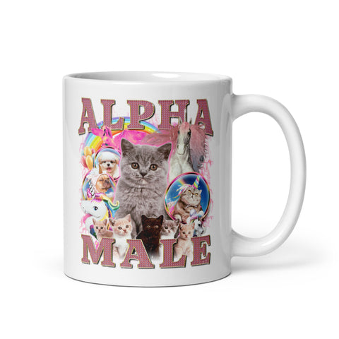 Alpha Male White glossy mug