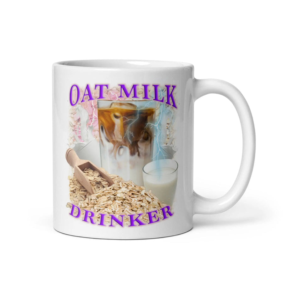 Oat Milk Drinker White glossy mug - Orbital Clothing