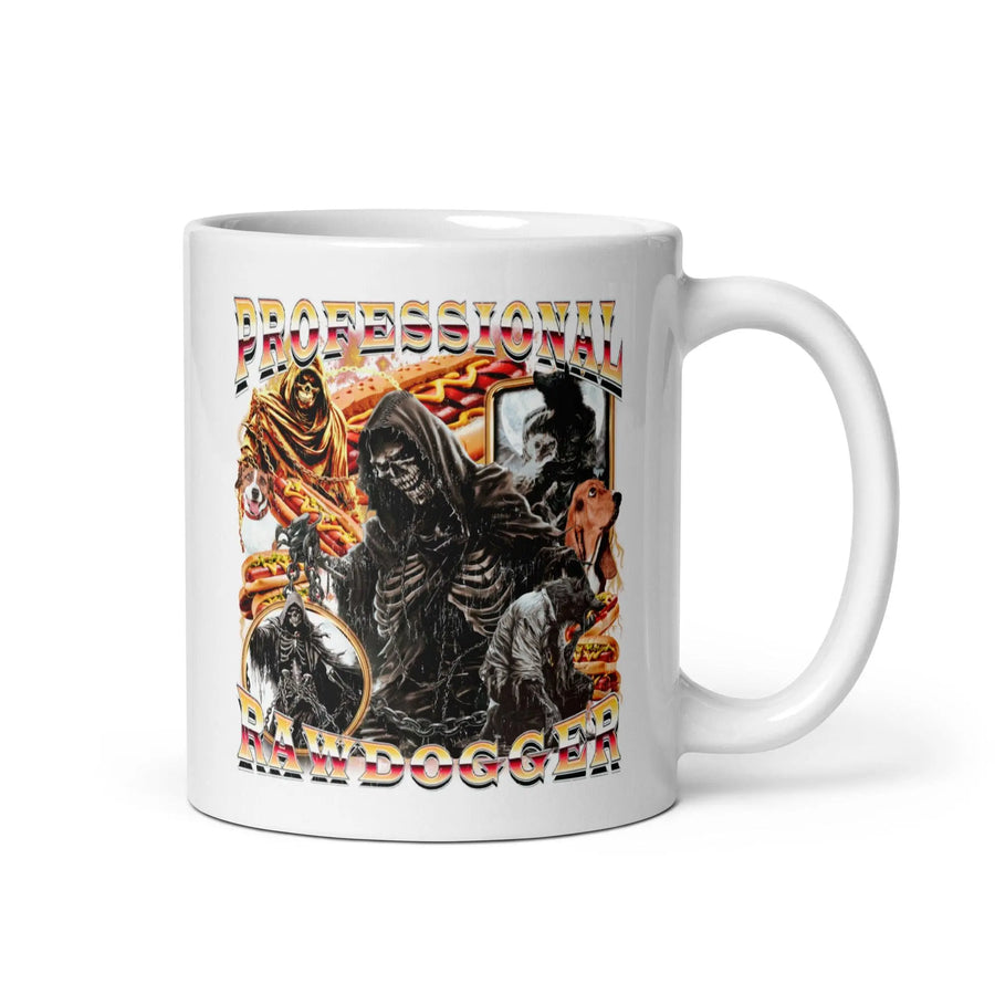 Professional Rawdogger White glossy mug - Orbital Clothing
