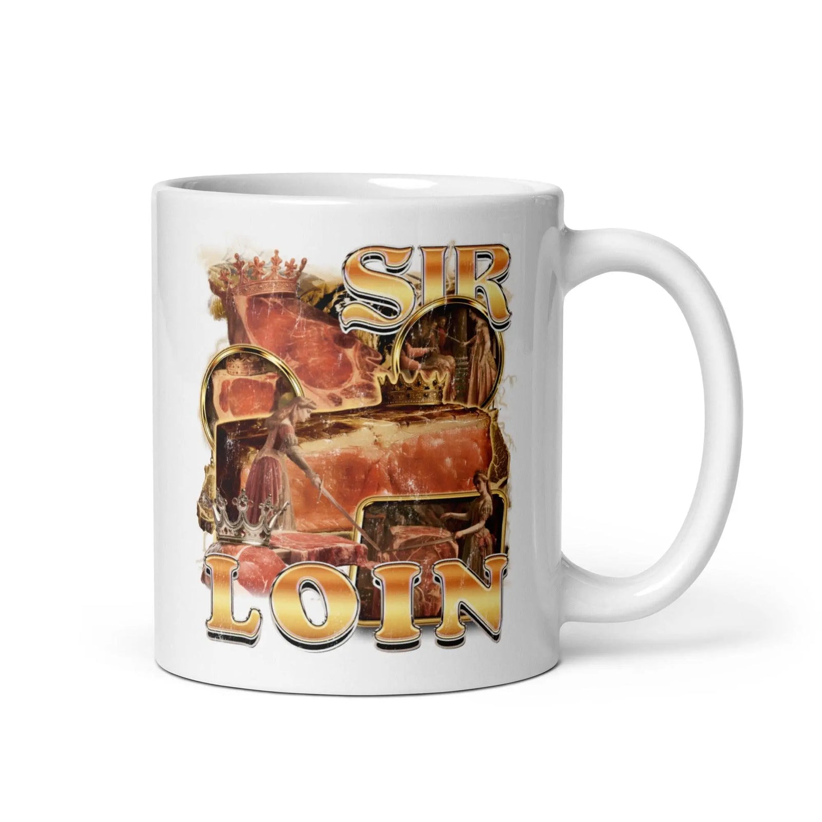 Sir Loin White glossy mug - Orbital Clothing