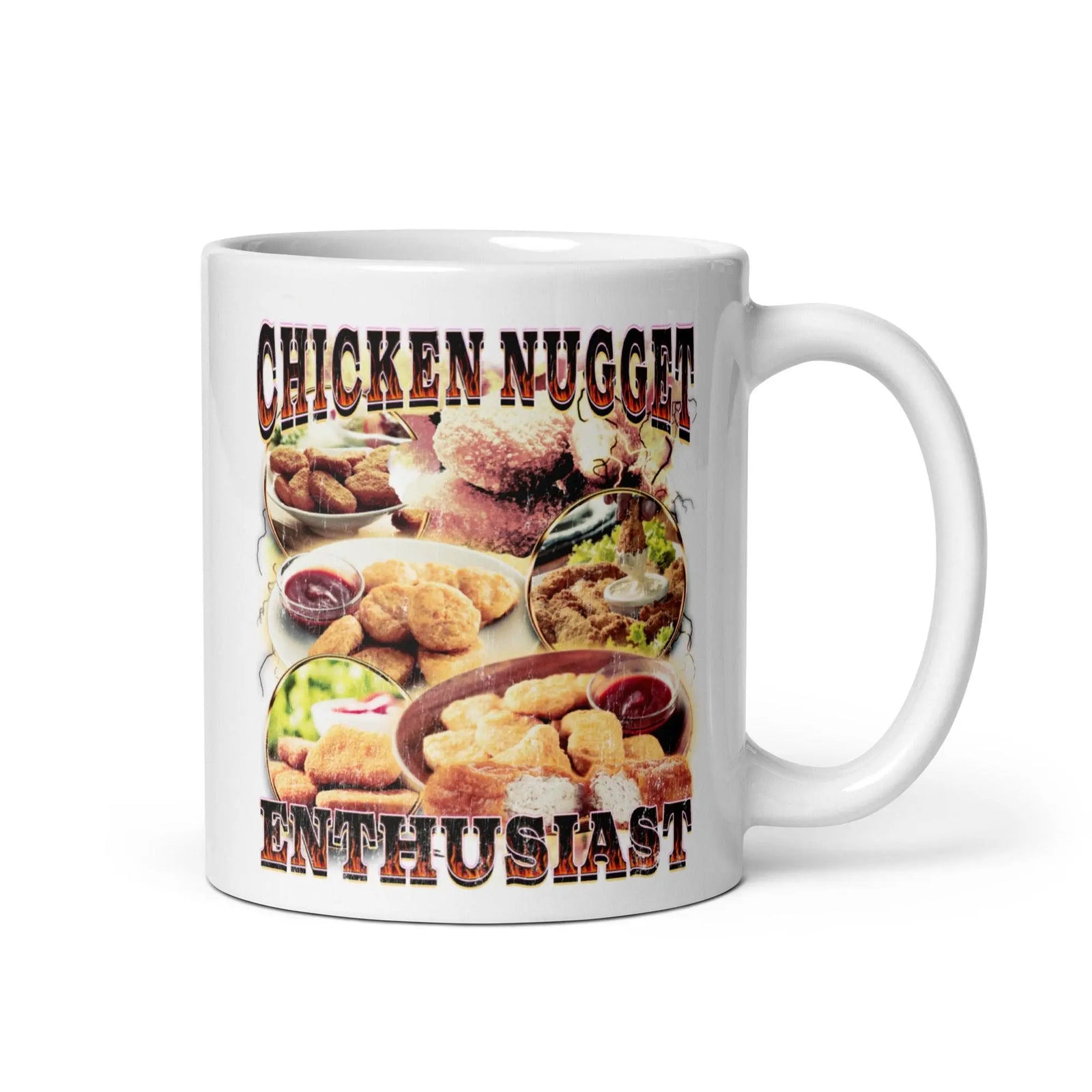 Chicken Nugget Enthusiast White glossy mug - Orbital Clothing