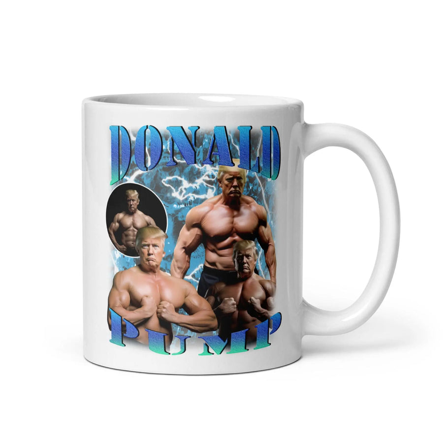Donald Pump White glossy mug - Orbital Clothing