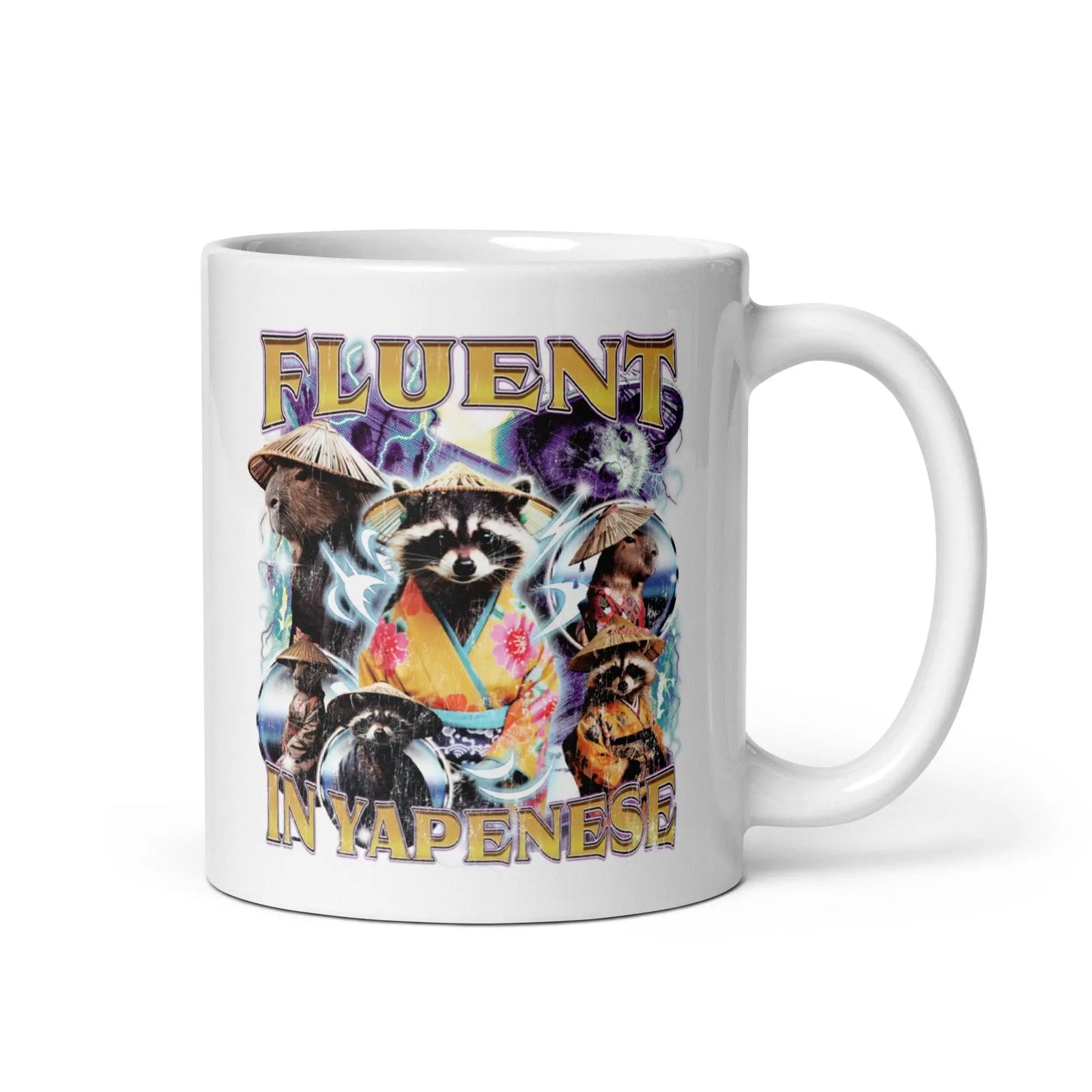 Fluent in Yapenese White glossy mug - Orbital Clothing
