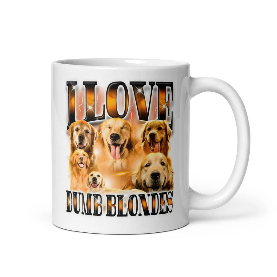 I Love Dumb Blondes White glossy mug - Orbital Clothing