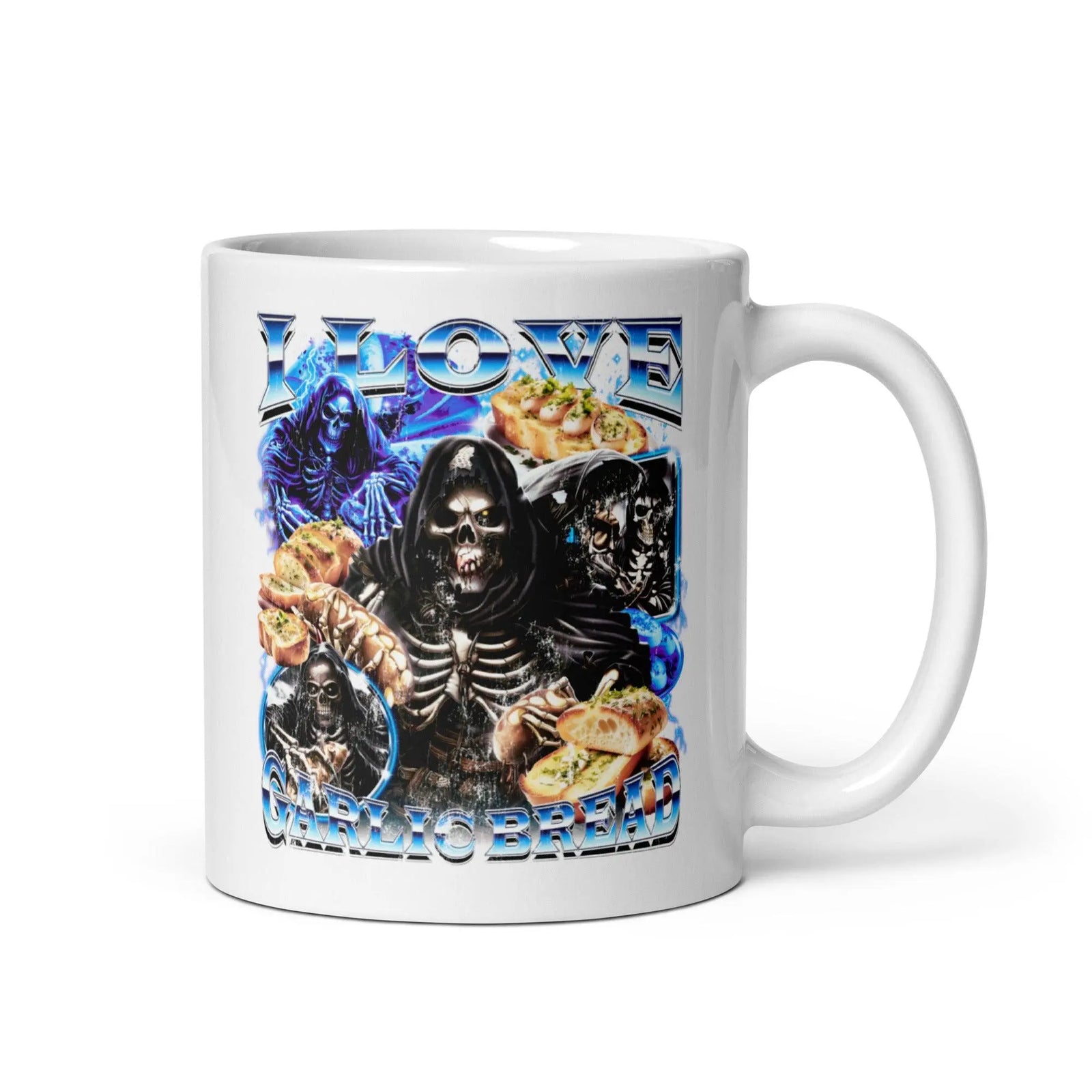 I Love Garlic Bread White glossy mug - Orbital Clothing