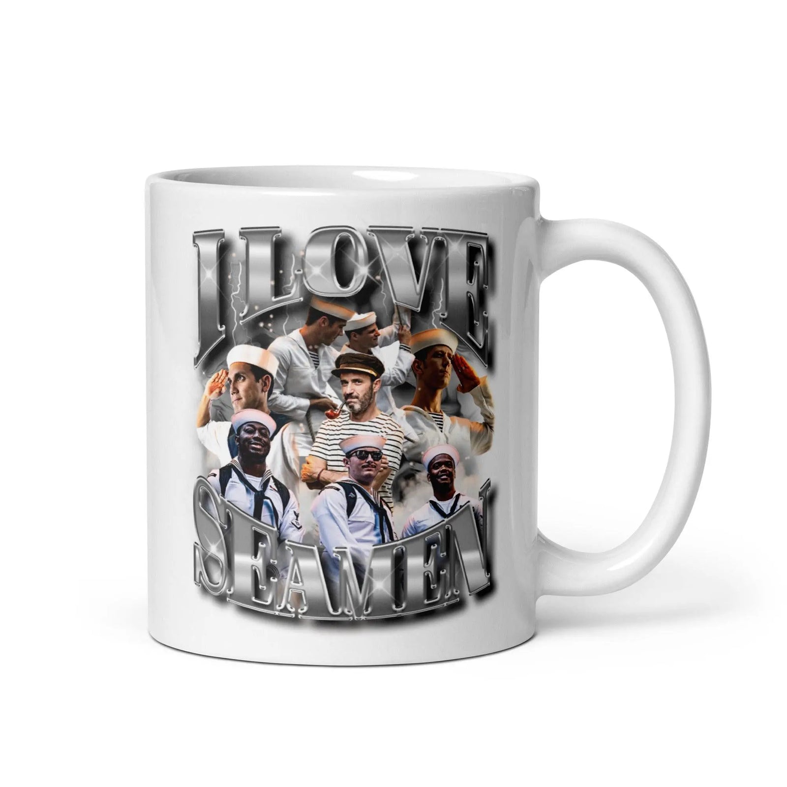 I Love Seamen White glossy mug - Orbital Clothing