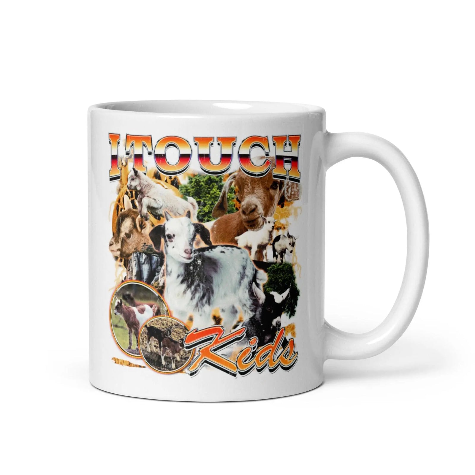 I Touch Kids White glossy mug - Orbital Clothing