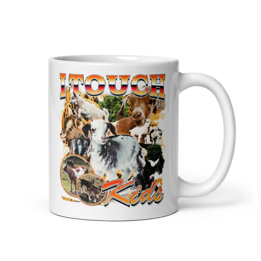I Touch Kids White glossy mug - Orbital Clothing
