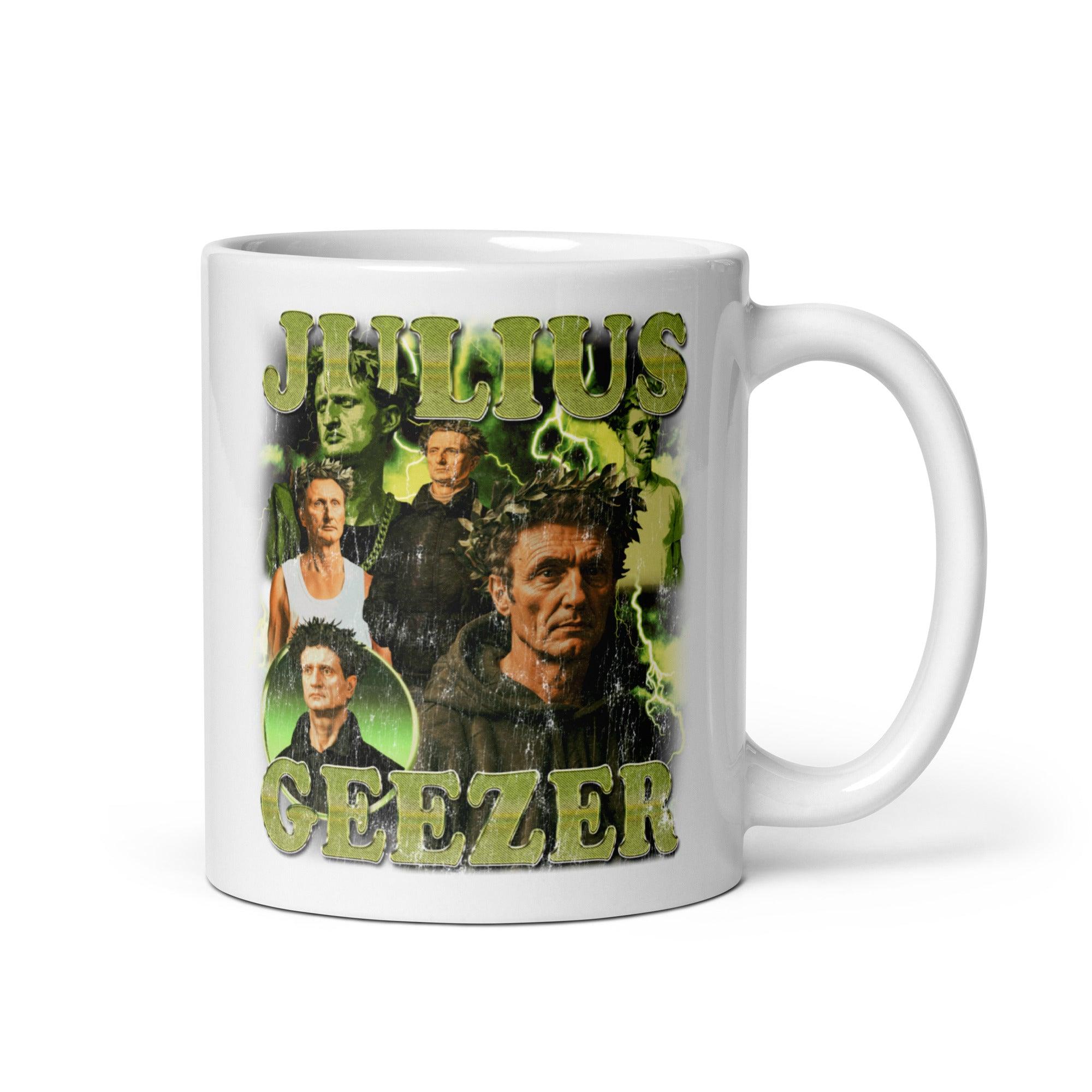 Julius Geezer White glossy mug - Orbital Clothing