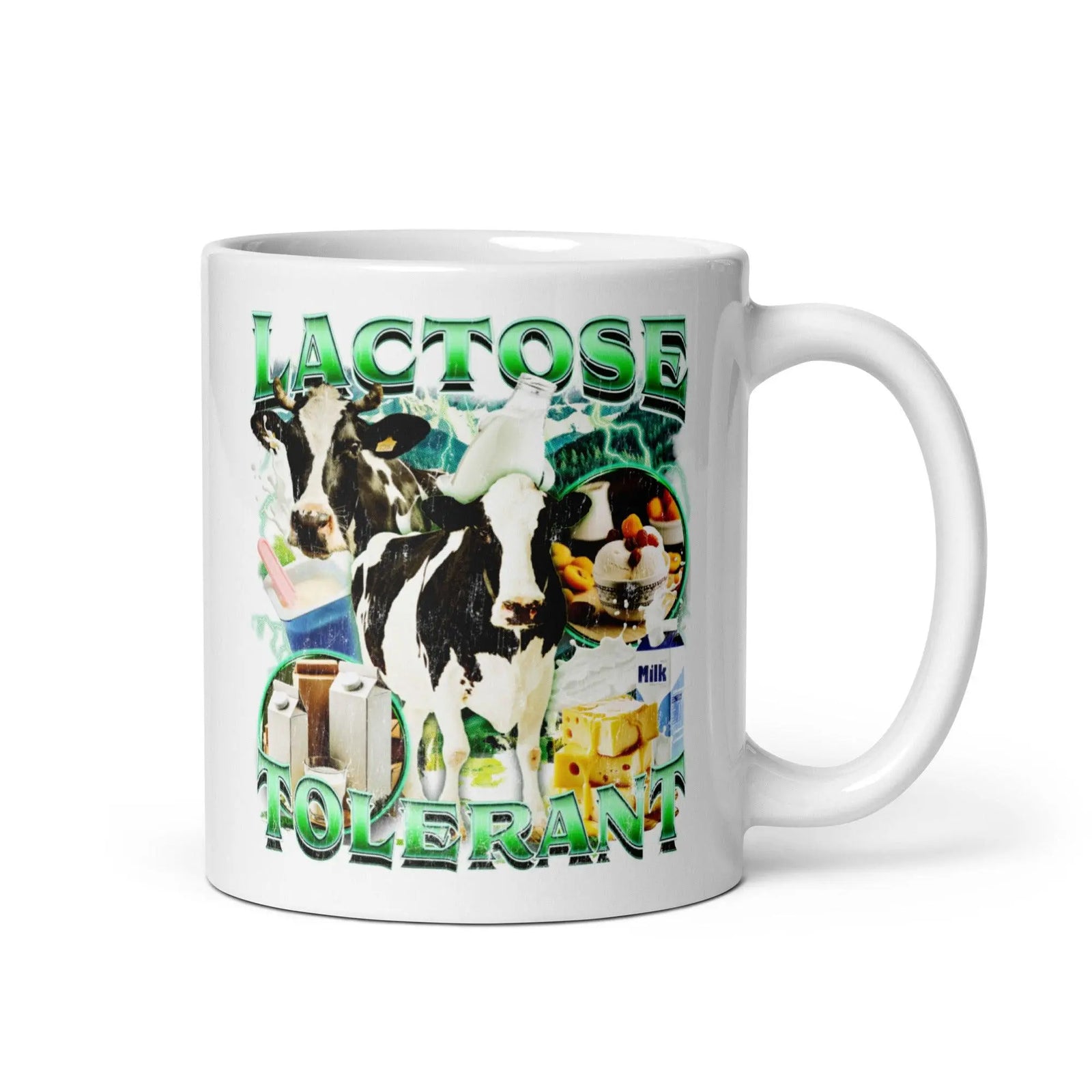 Lactose Tolerant White glossy mug - Orbital Clothing
