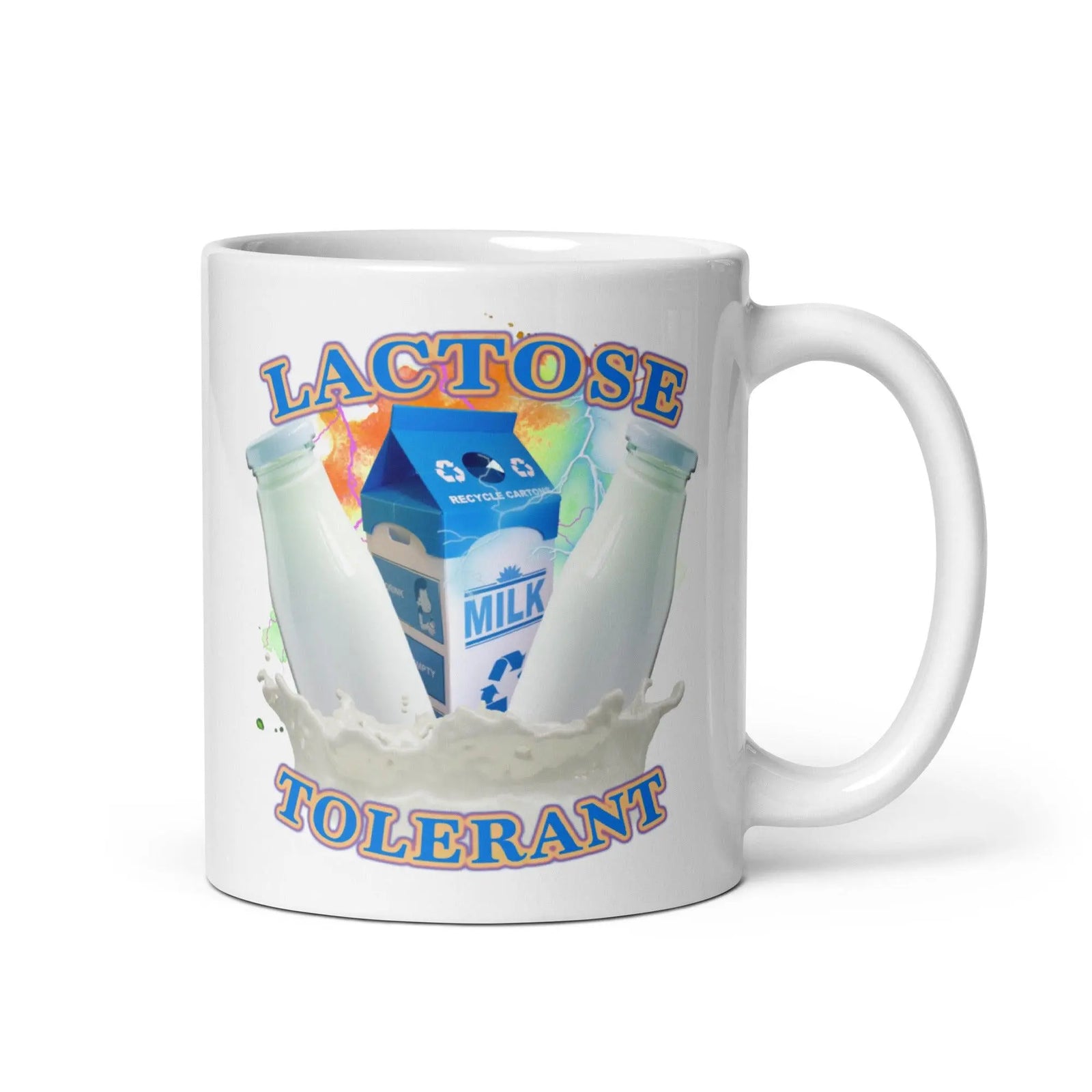 Lactose Tolerant White glossy mug - Orbital Clothing