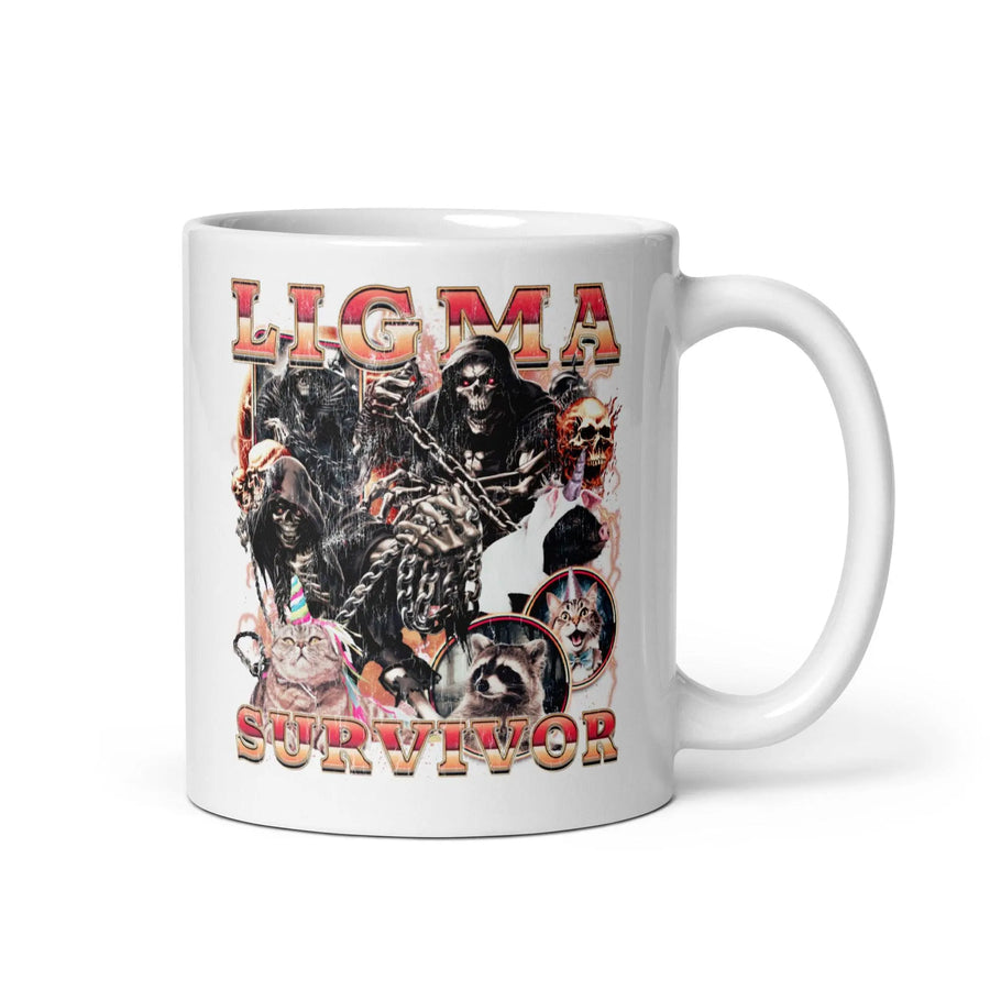 Ligma Survivor White glossy mug - Orbital Clothing